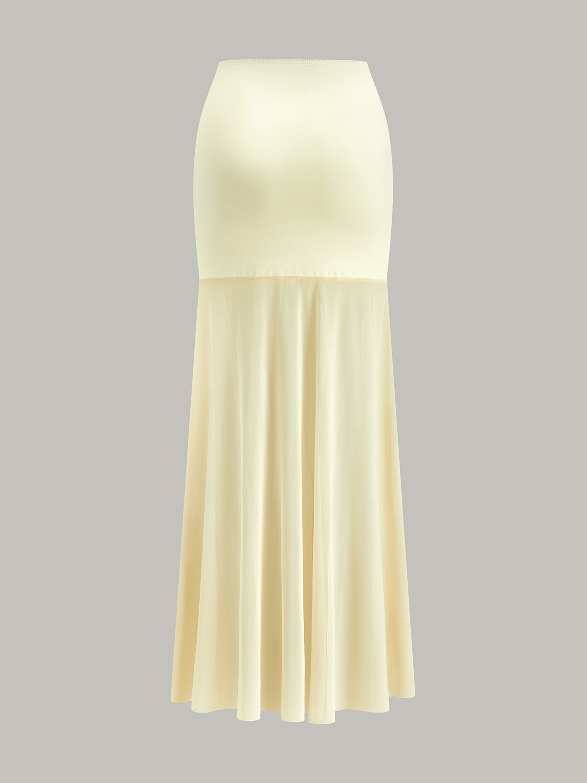 Halter Neck Crop Top and Mesh Paneled Skirt Set-Chicvia