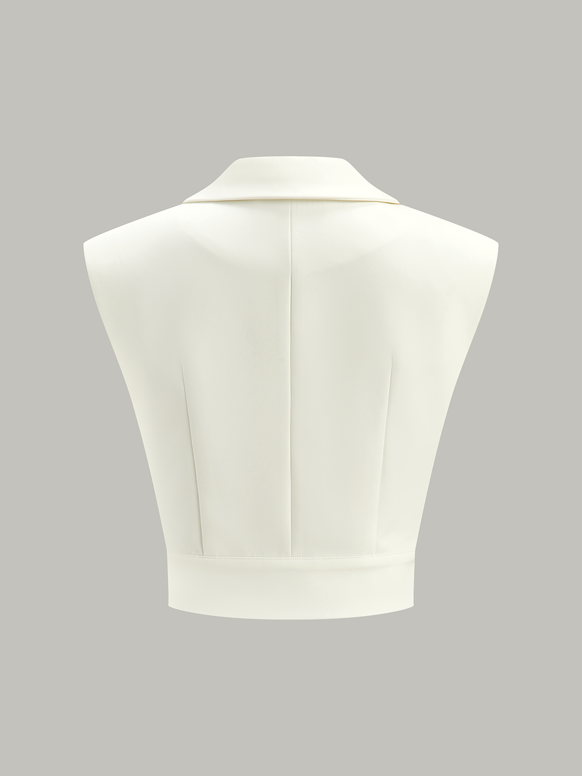 Cropped Wide-Shoulder Waist-Cinching Blazer Vest-Chicvia