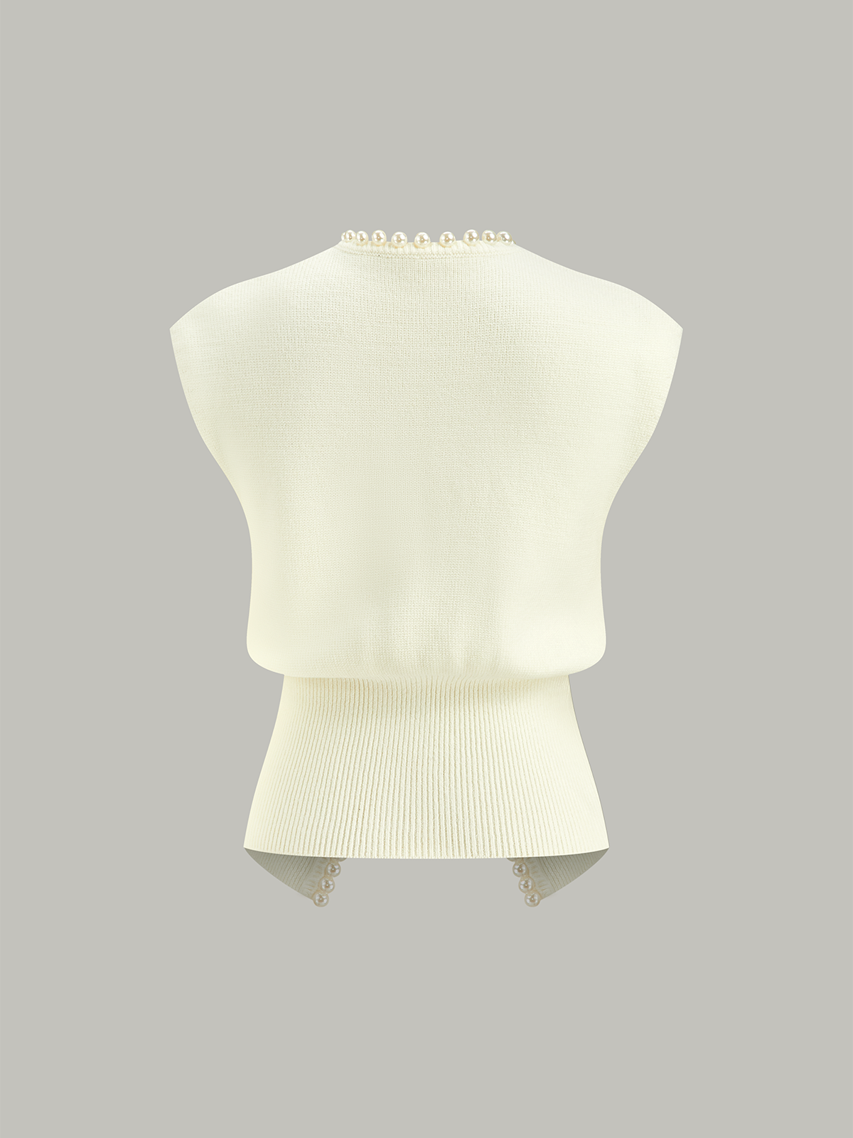 Pearl Decor Cap Sleeve Cardigan-Chicvia