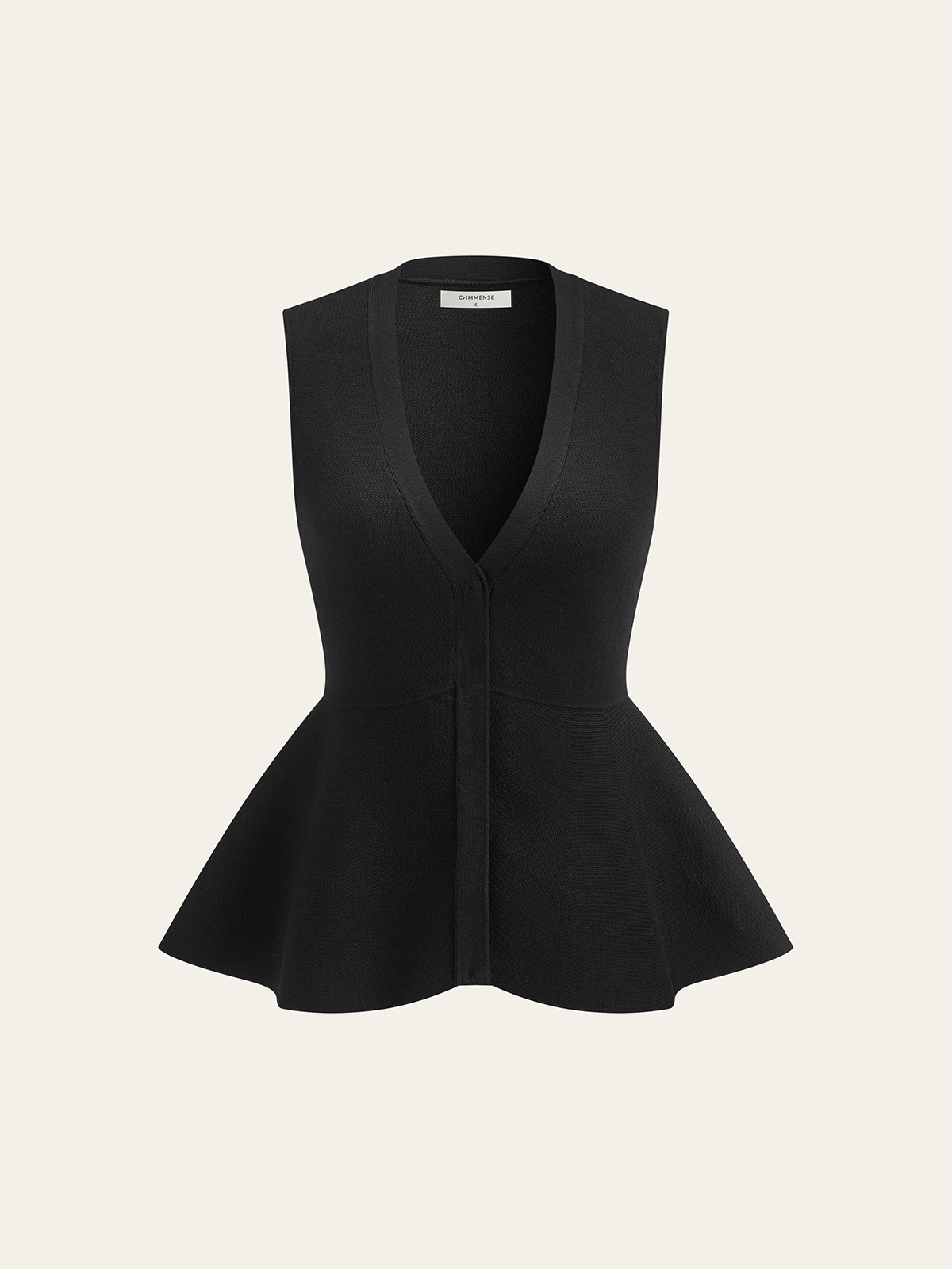 Knitted Peplum Vest Cardigan-Chicvia