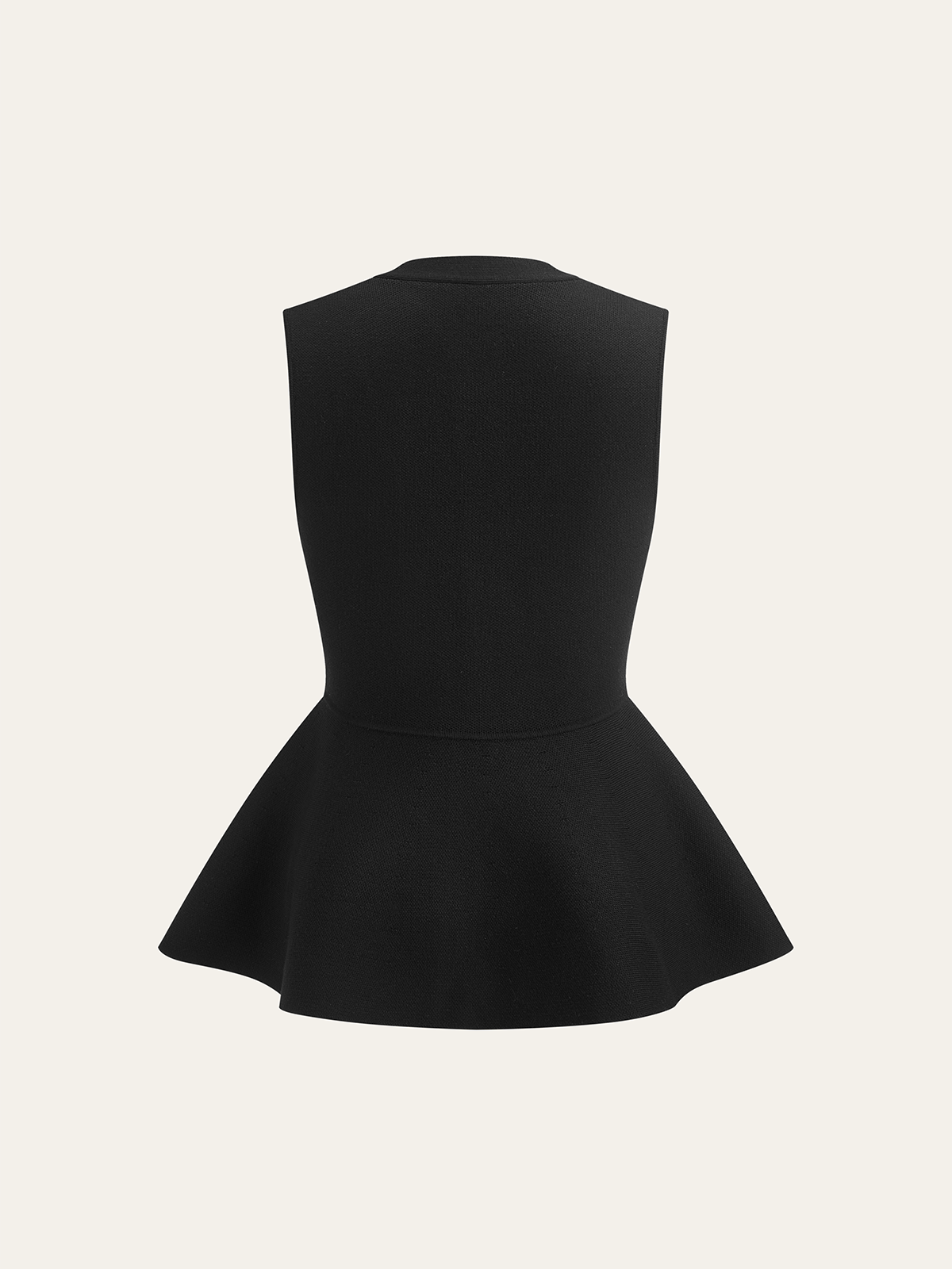 Knitted Peplum Vest Cardigan-Chicvia