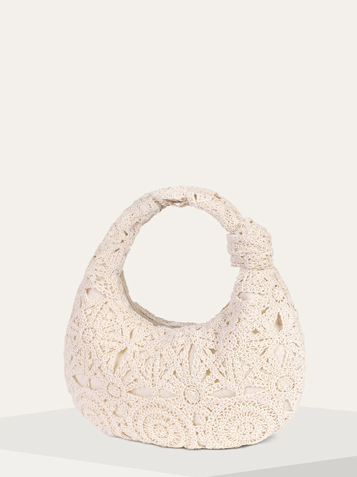 Crochet Knotted Handle Bag-Chicvia