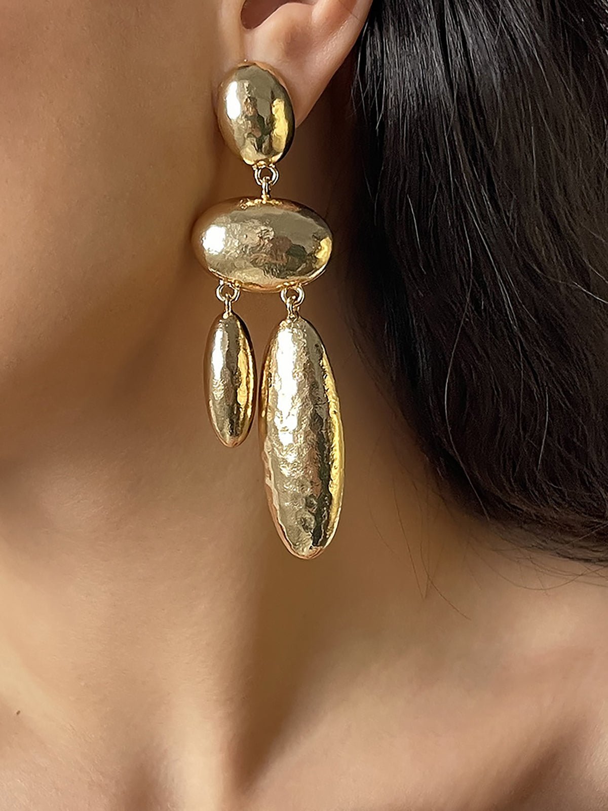 Long Alloy Geometric Drop Earrings-Chicvia