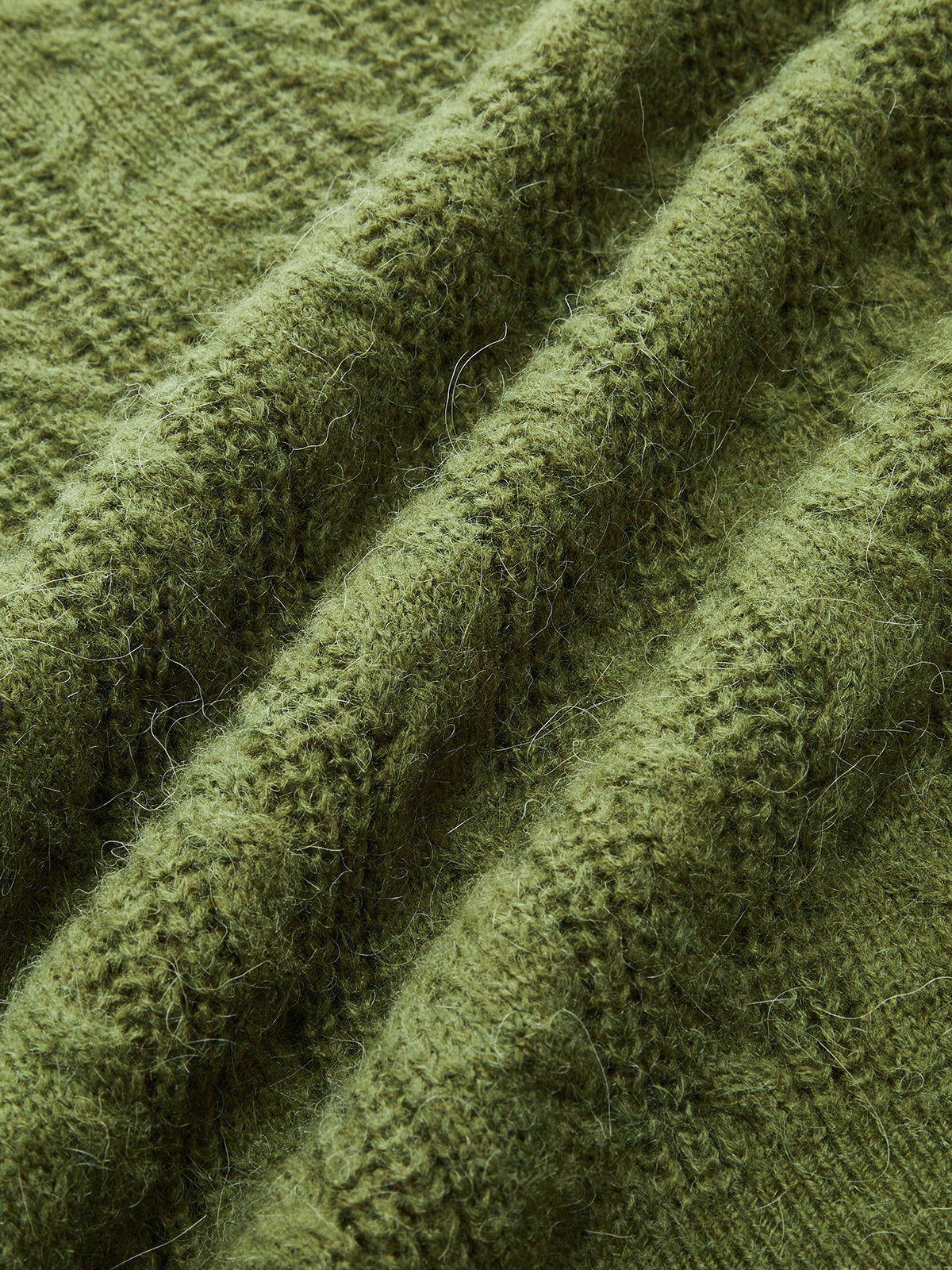 Cable-Knit Mock Neck Short-Sleeve Sweater Top-Chicvia