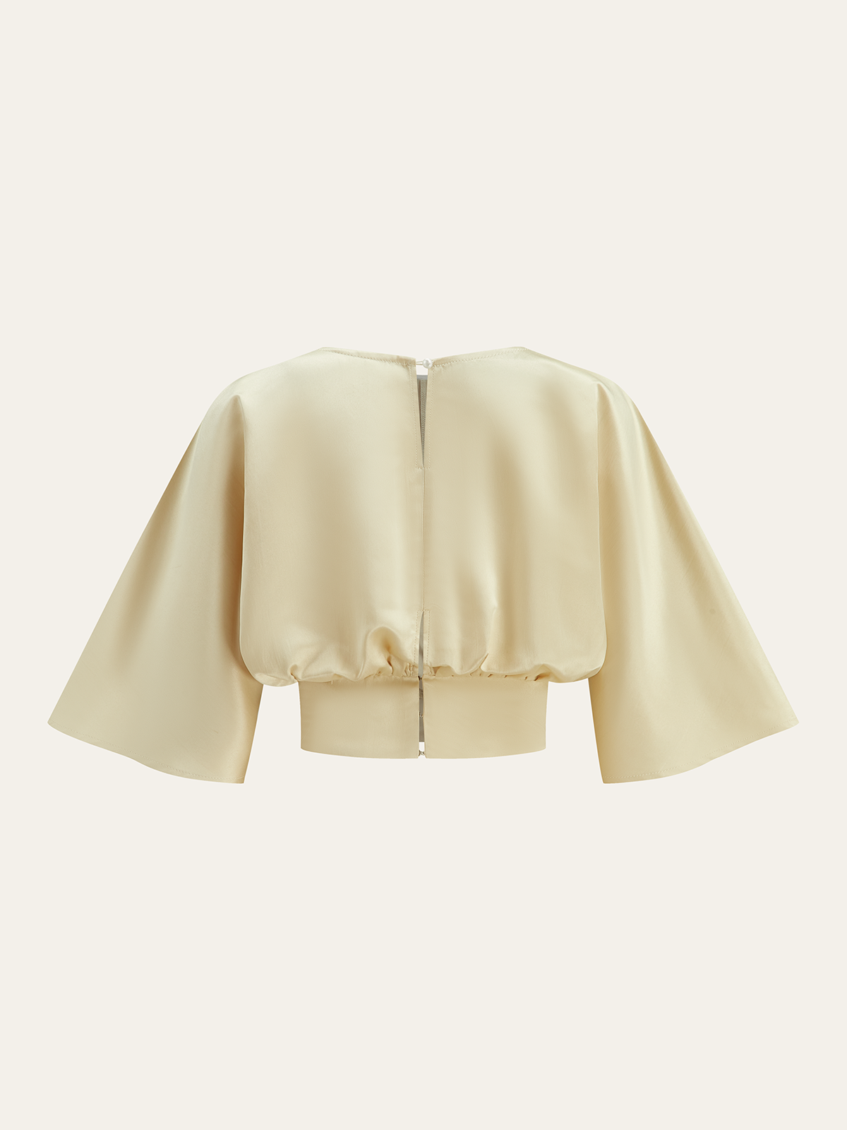 Metal Detail Satin Crop Top-Chicvia