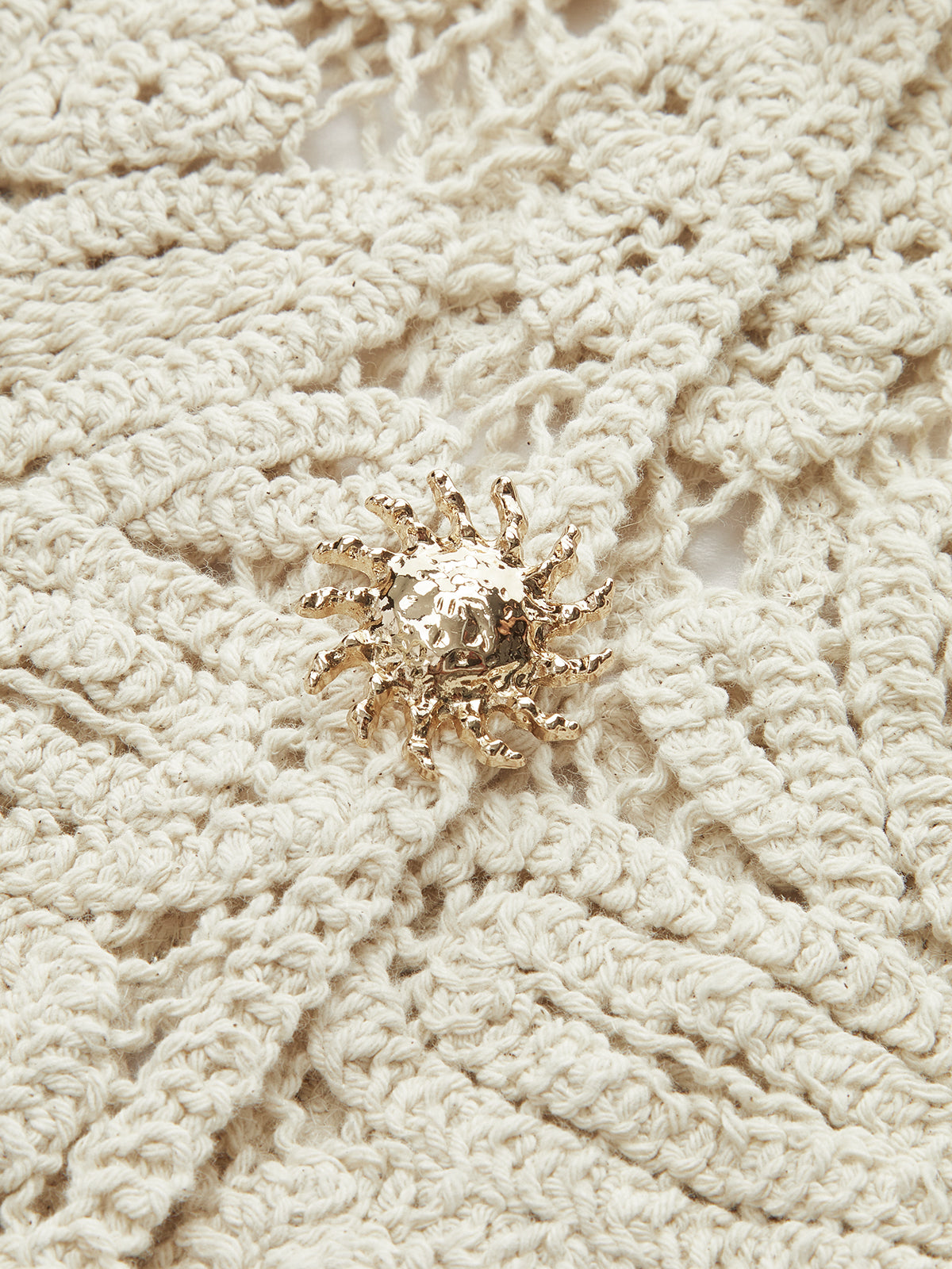 Cotton Crochet Lace Sheer Vest Top-Chicvia