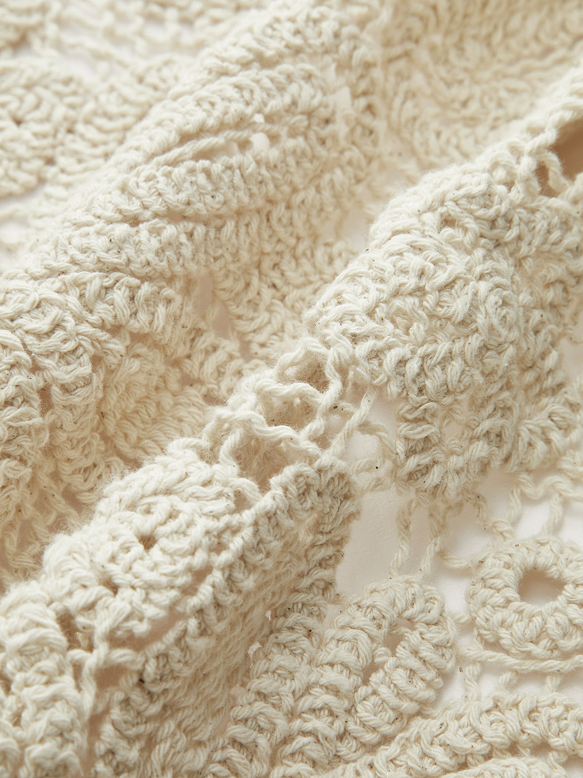 Cotton Crochet Lace Sheer Vest Top-Chicvia