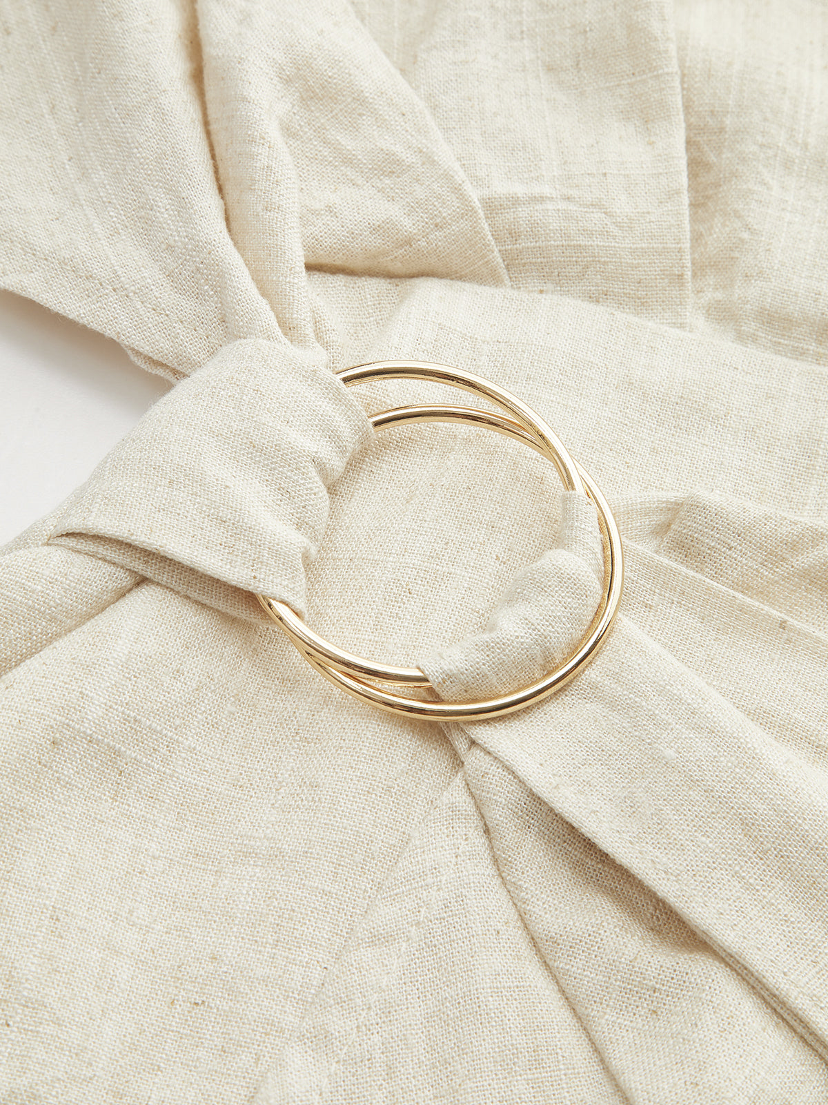 Cotton & Linen Kimono Sleeve Wrap Dress-Chicvia