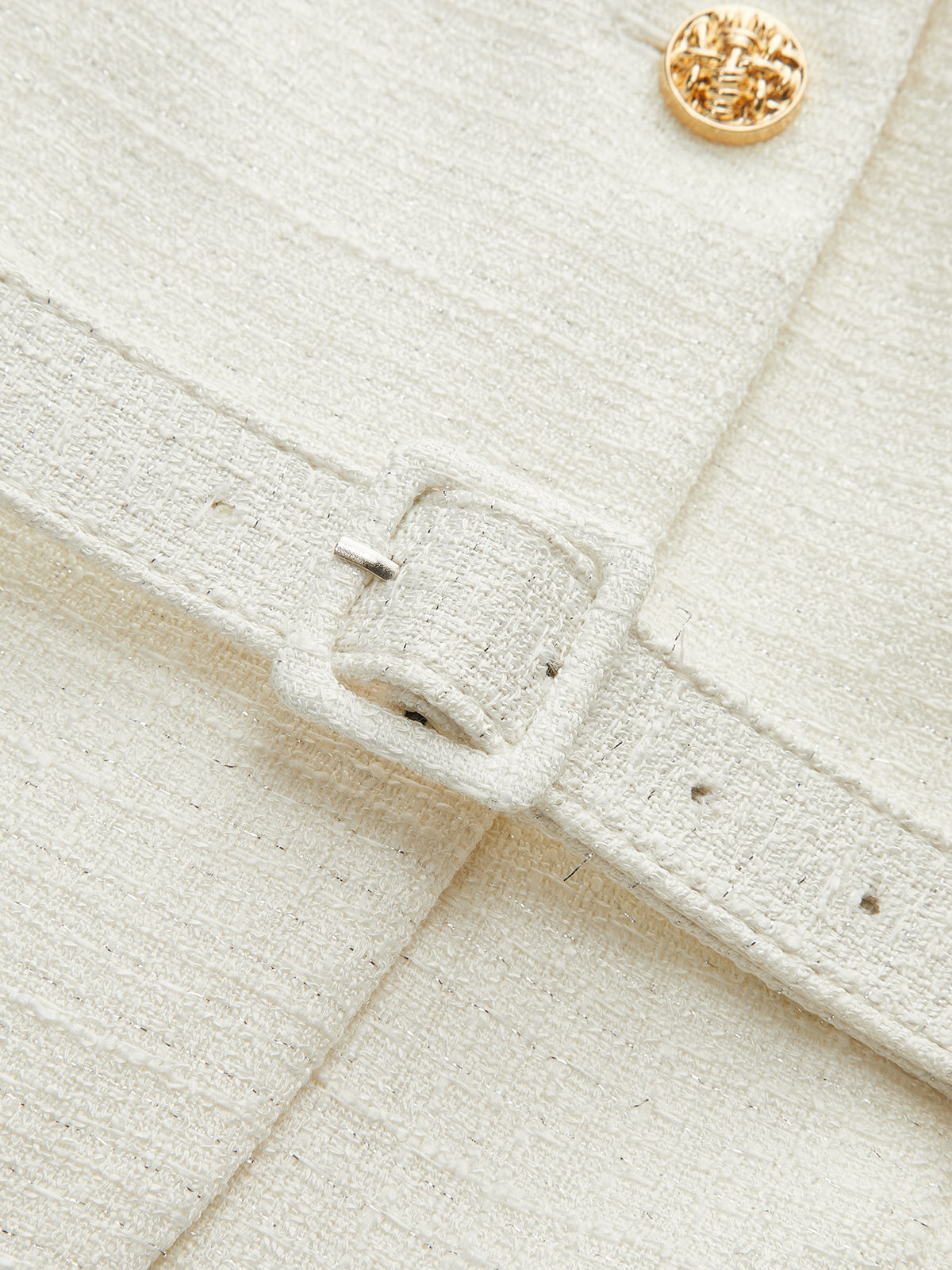 Belted Metal Button Sleeveless Vest-Chicvia