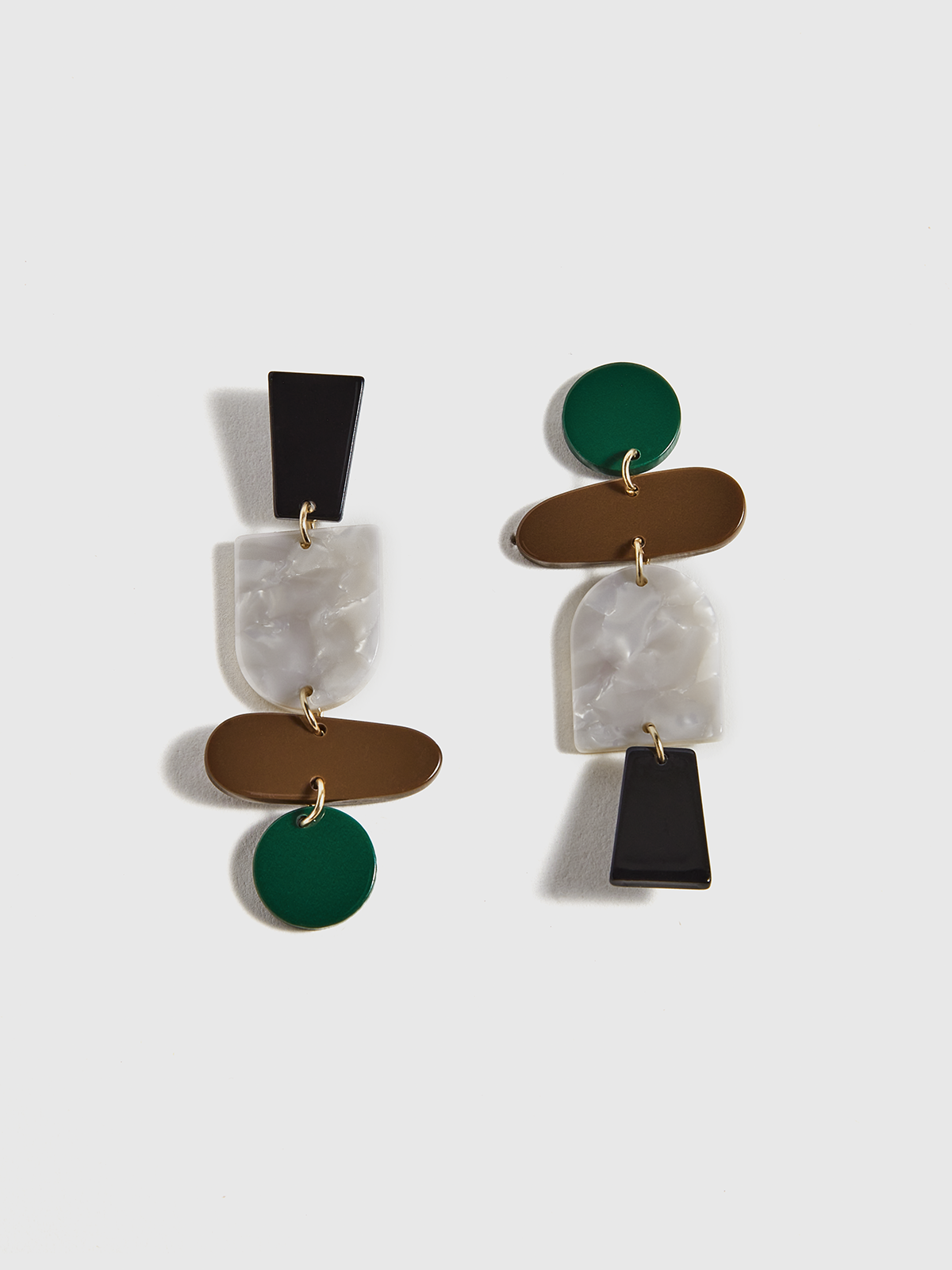 Geometric Acrylic Drop Earrings-Chicvia