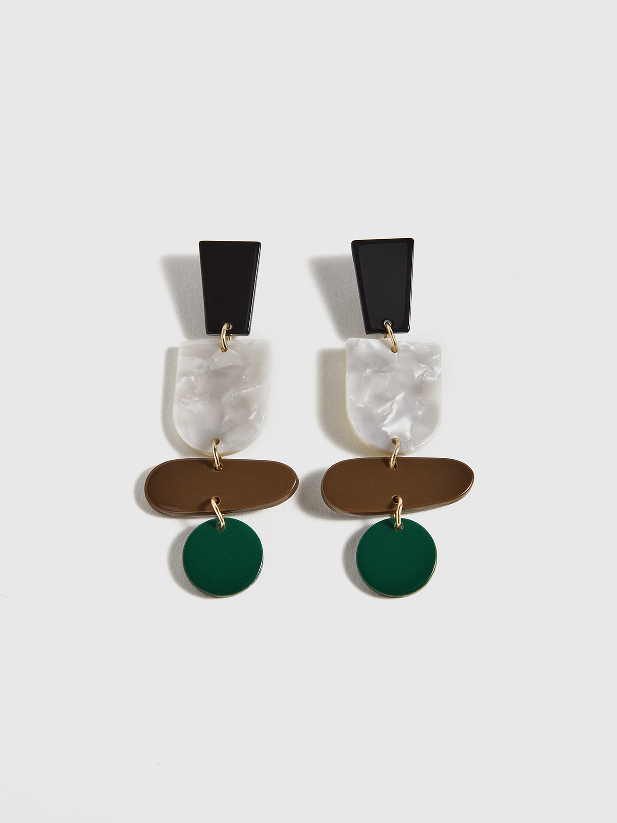 Geometric Acrylic Drop Earrings-Chicvia