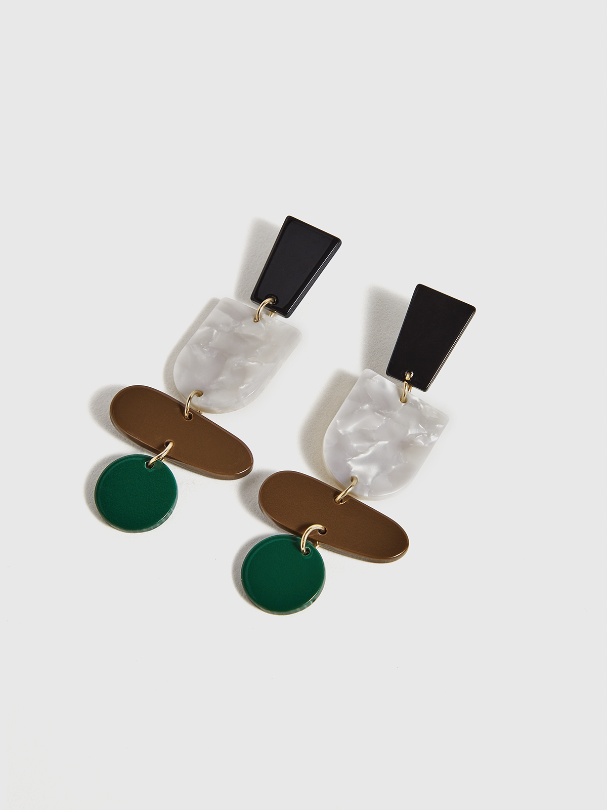 Geometric Acrylic Drop Earrings-Chicvia