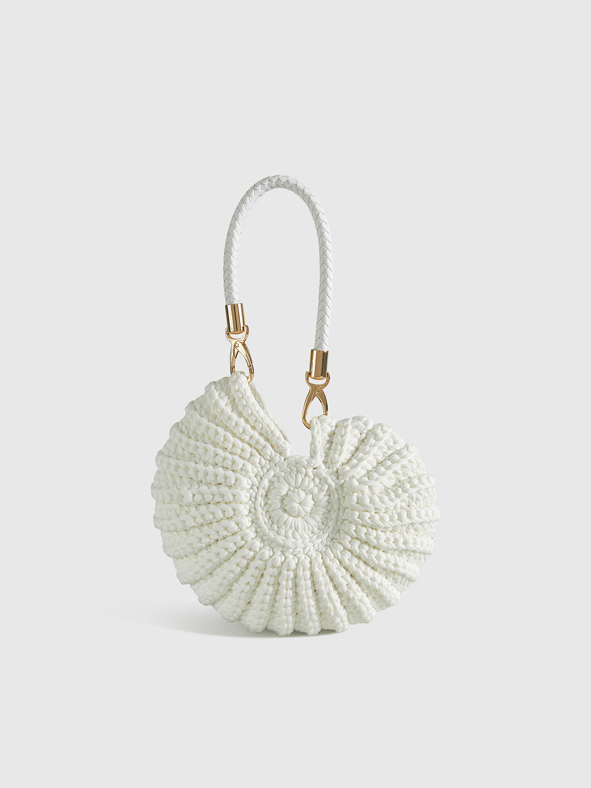 Crocheted Conch-Shaped Handbag-Chicvia