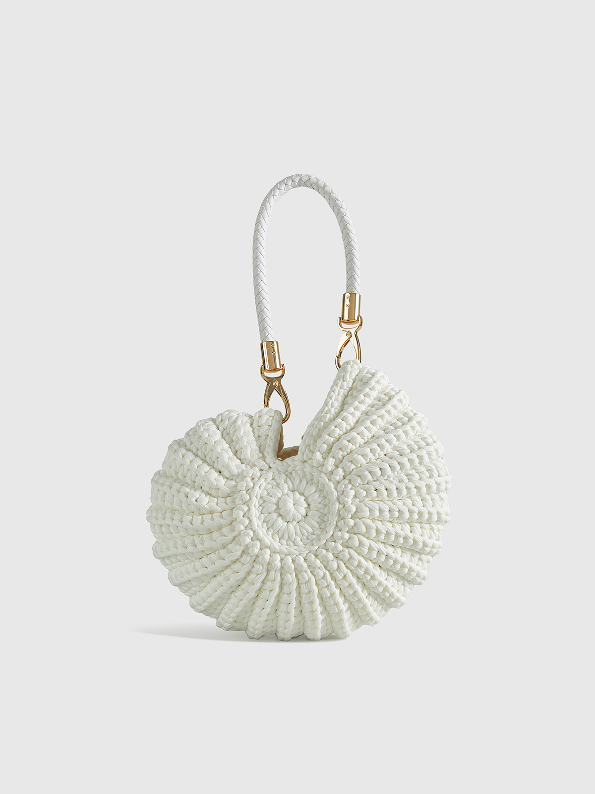 Crocheted Conch-Shaped Handbag-Chicvia