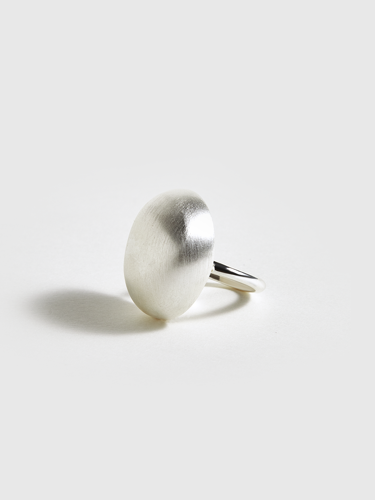 Matte Silver Oval Dome Ring-Chicvia
