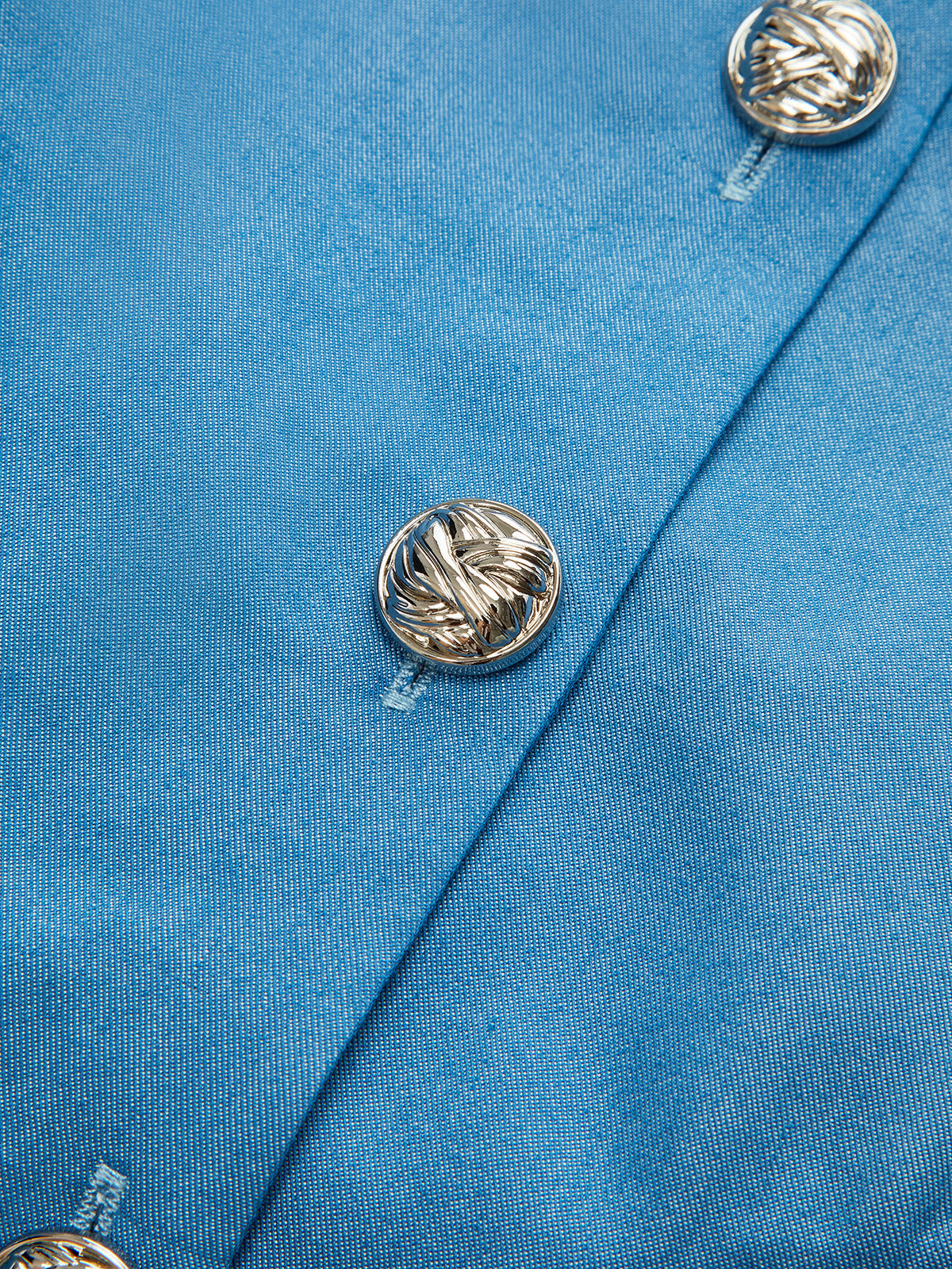 Contrast Panel Button Shirt Dress-Chicvia