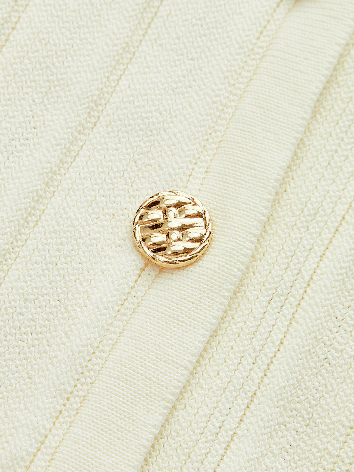 Metal Button Striped Knit Vest-Chicvia