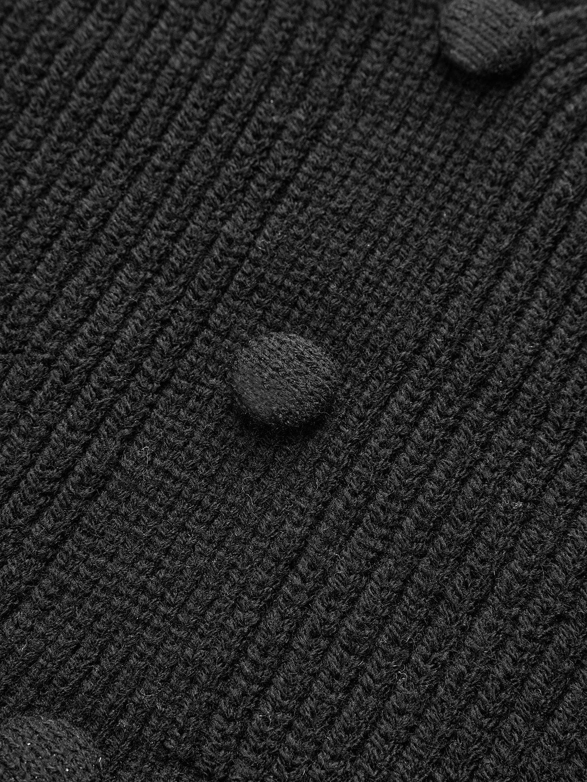 Button V-Neck Knit Peplum Vest-Chicvia