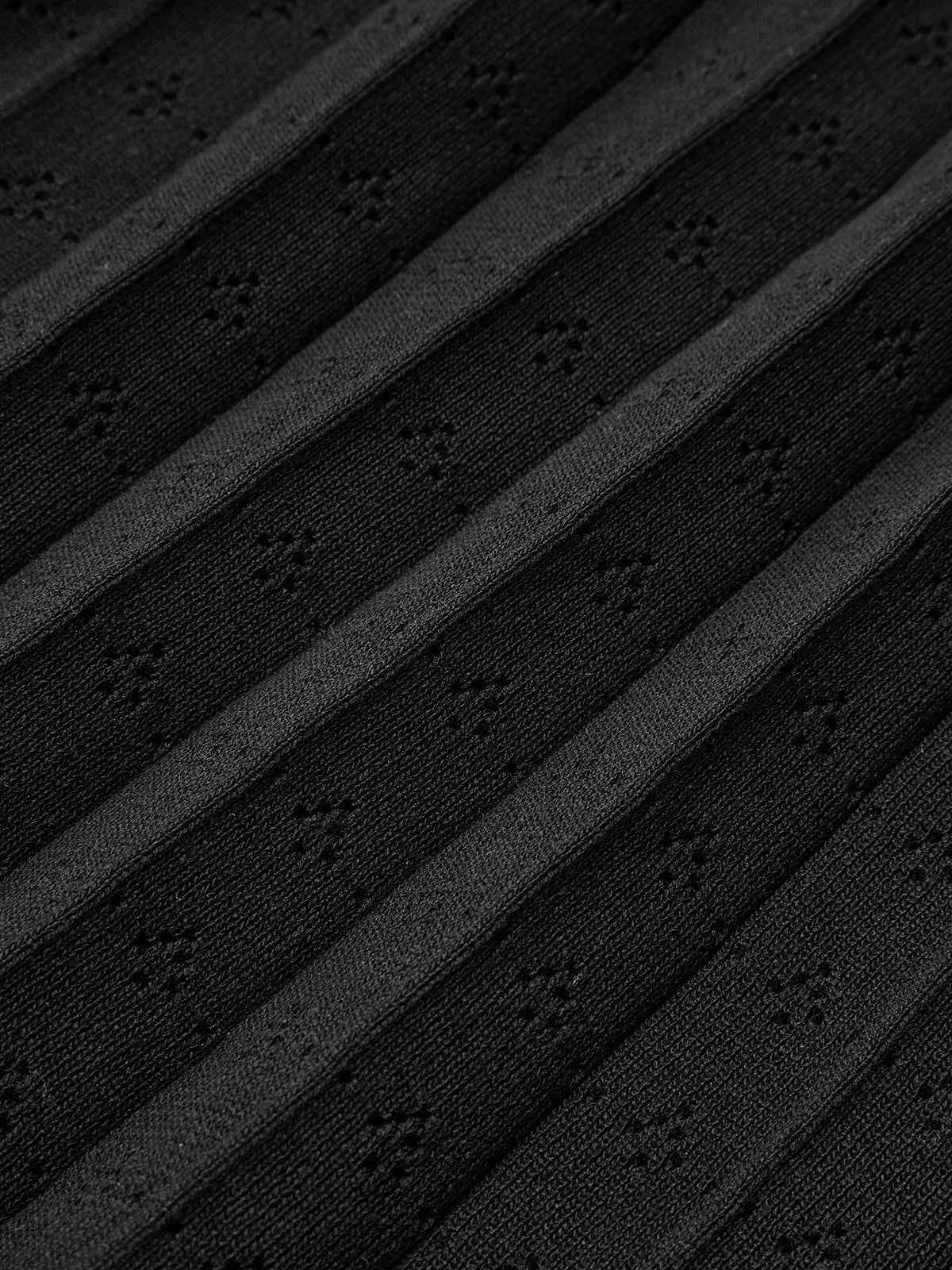 Pearl Trimmed Knit Midi Dress-Chicvia