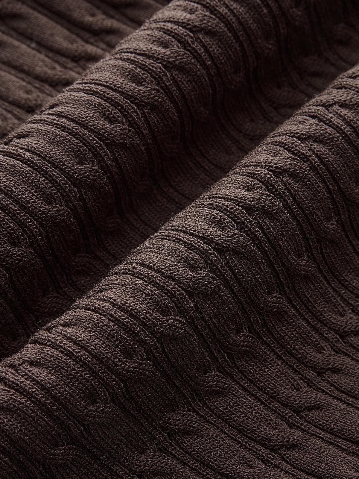 Contrast Collar Cable-Knit Midi Dress-Chicvia