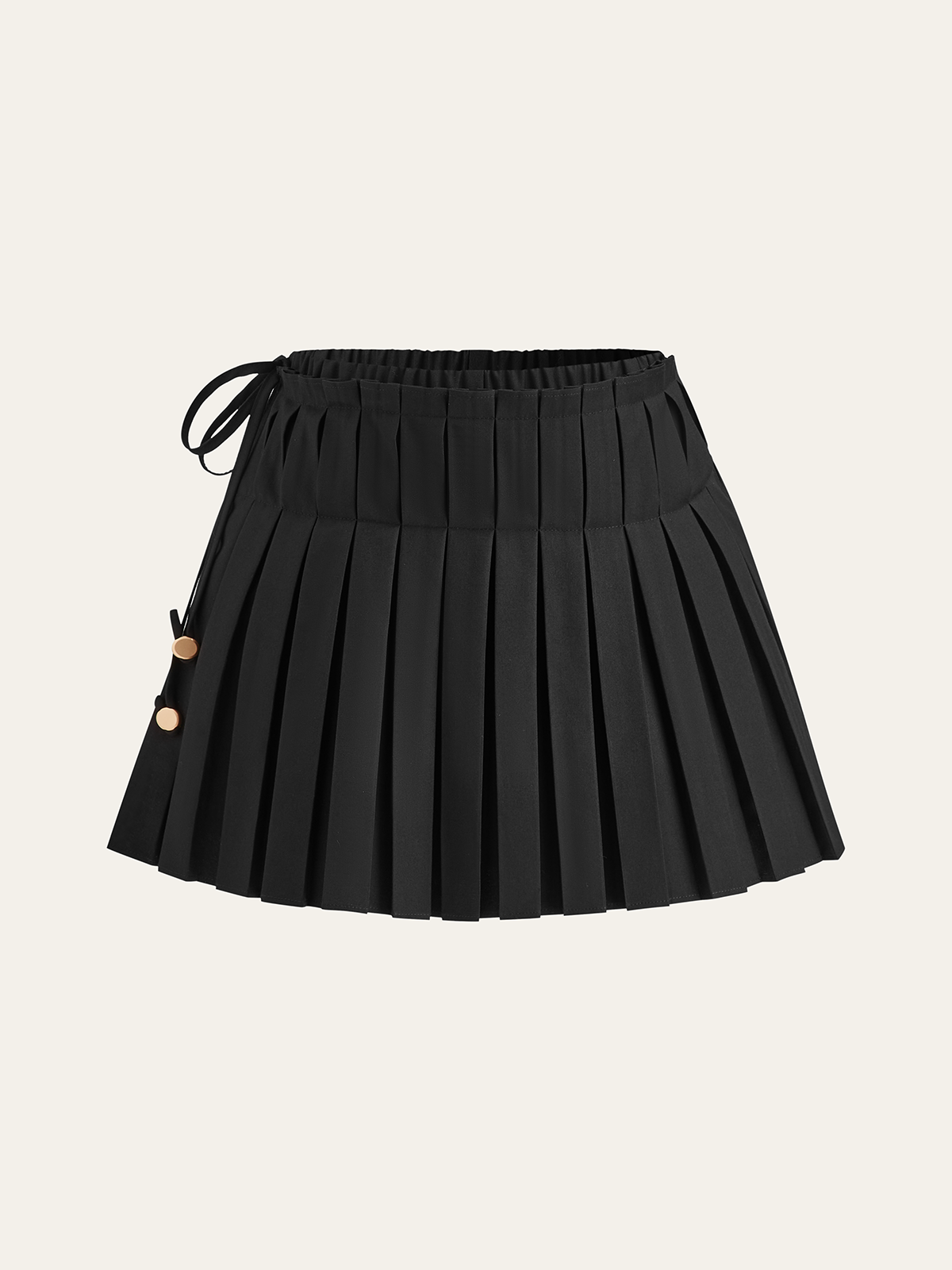 Pleated Skort with Drawstring-Chicvia