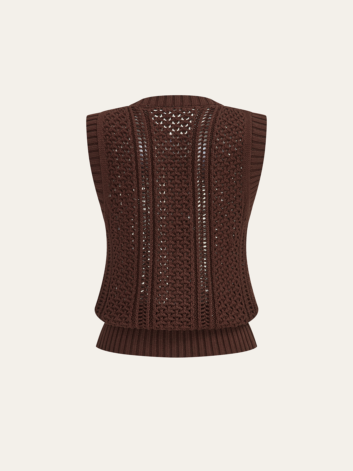 Button Front Sweater Vest-Chicvia
