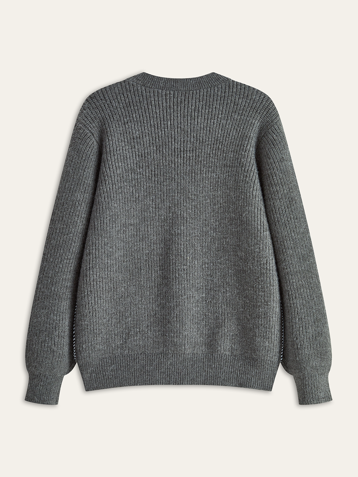 Contrast Trim Denim Panel Cardigan-Chicvia