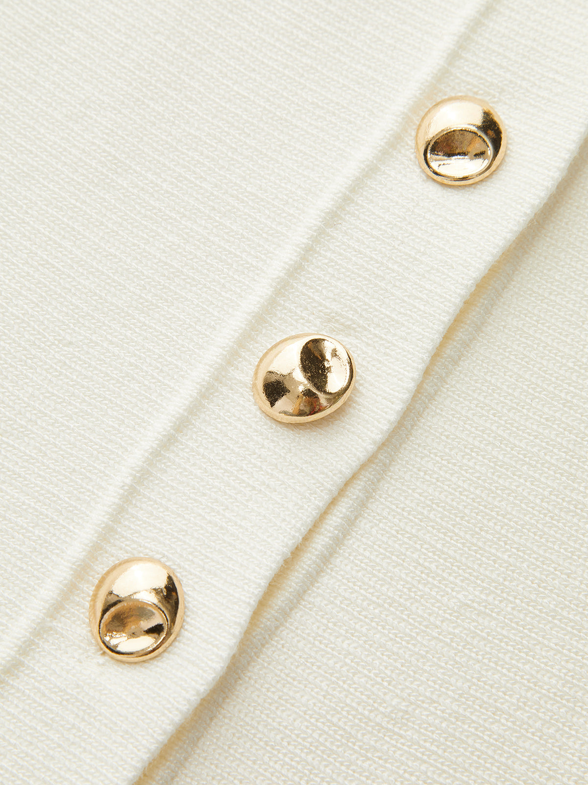 Metal Button Knit Peplum Top-Chicvia