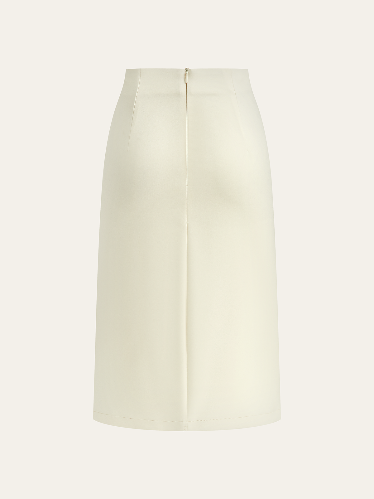 Metal Detail Slit Midi Skirt-Chicvia