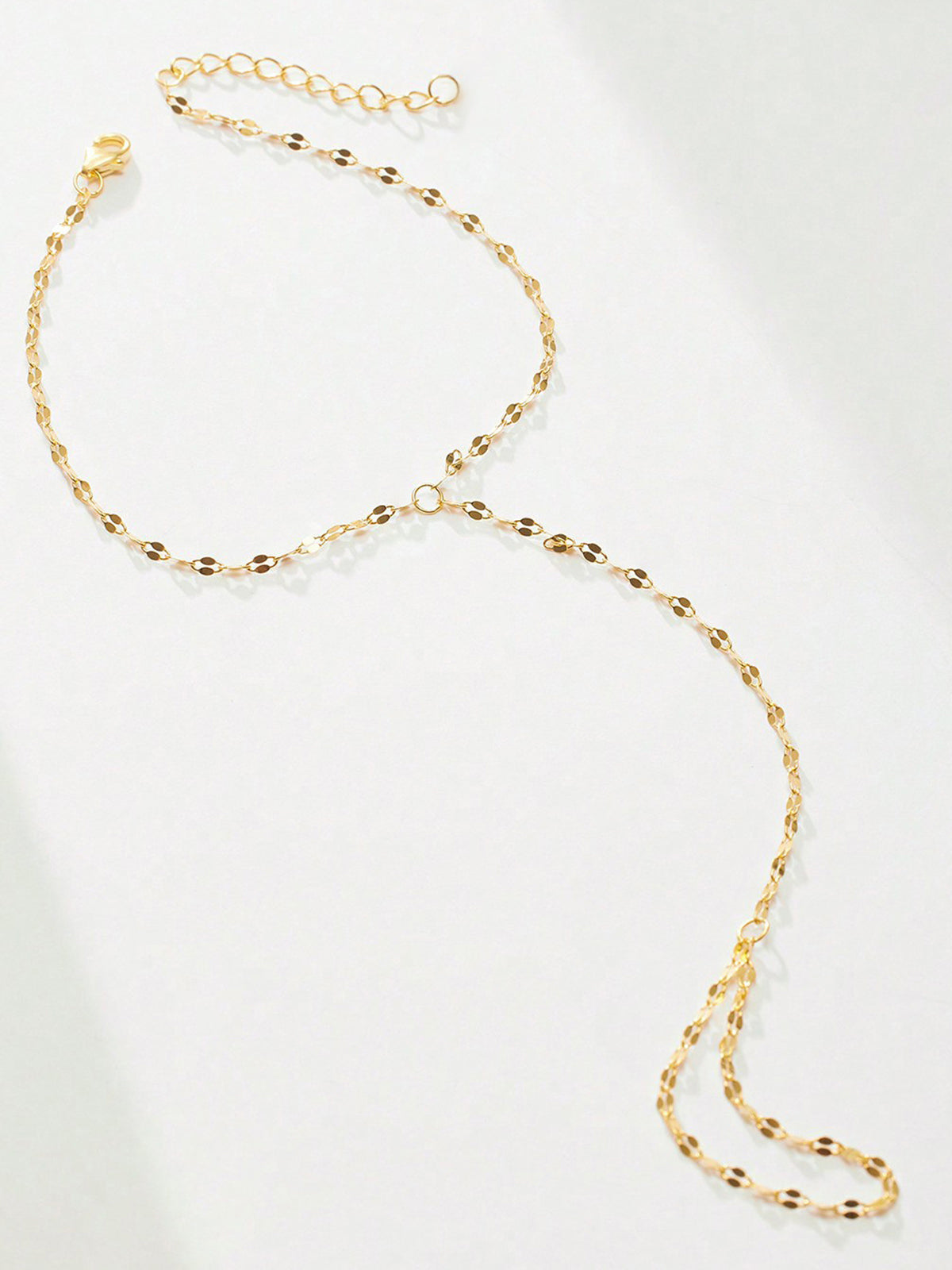 Golden Chain Finger Bracelet-Chicvia