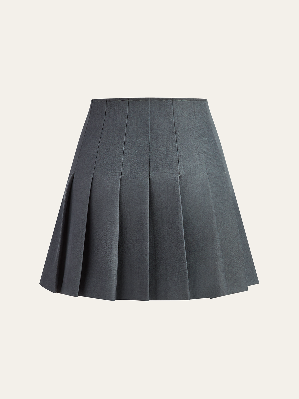 Metal Detail Pleated Mini Skirt-Chicvia