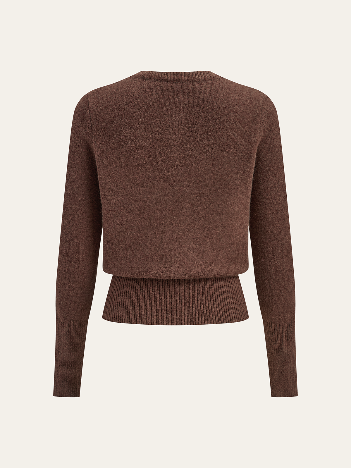 Crew Neck Button-Front Knit Cardigan-Chicvia