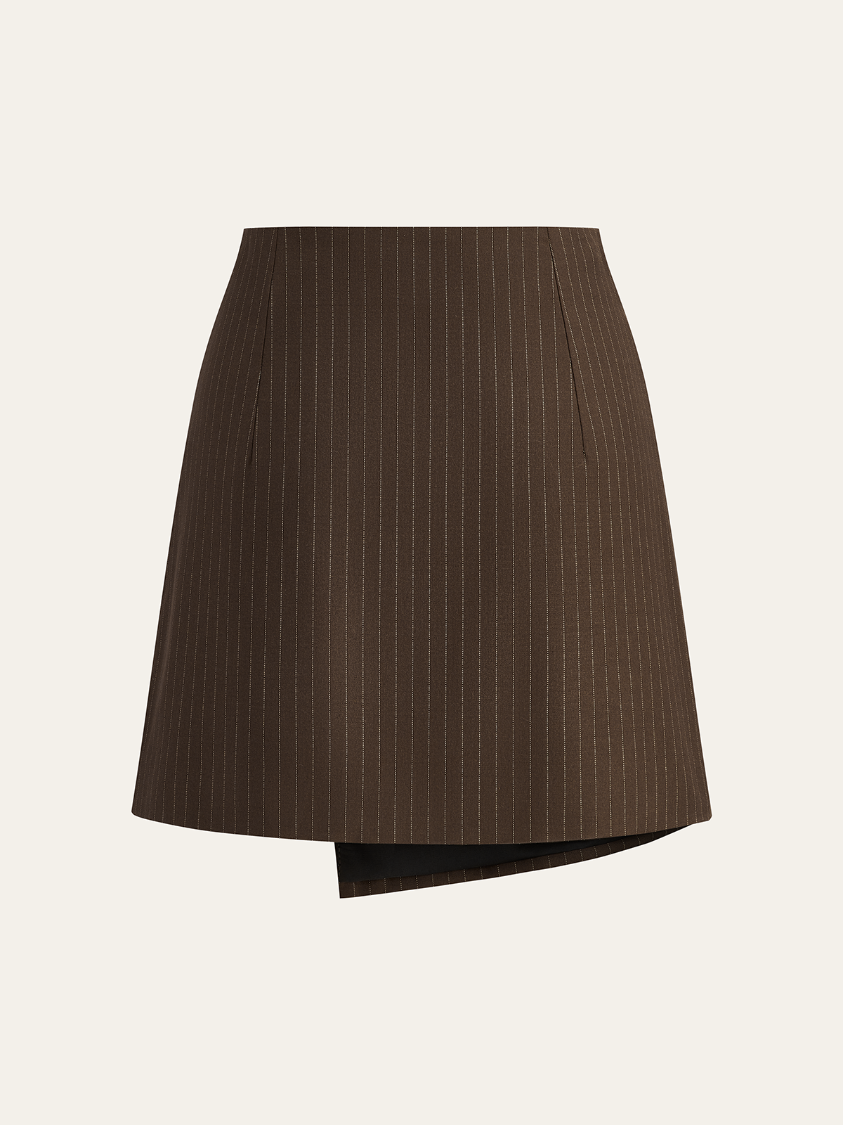 Pinstripe Wrap Mini Skirt-Chicvia