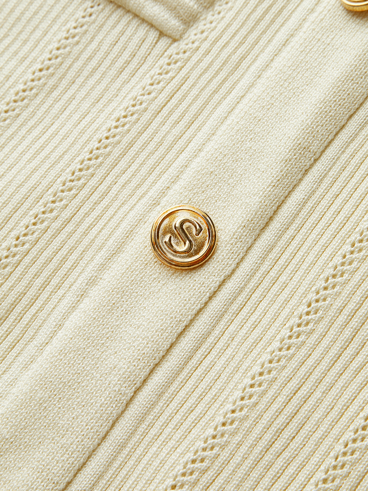 Knit Cardigan Midi Dress-Chicvia