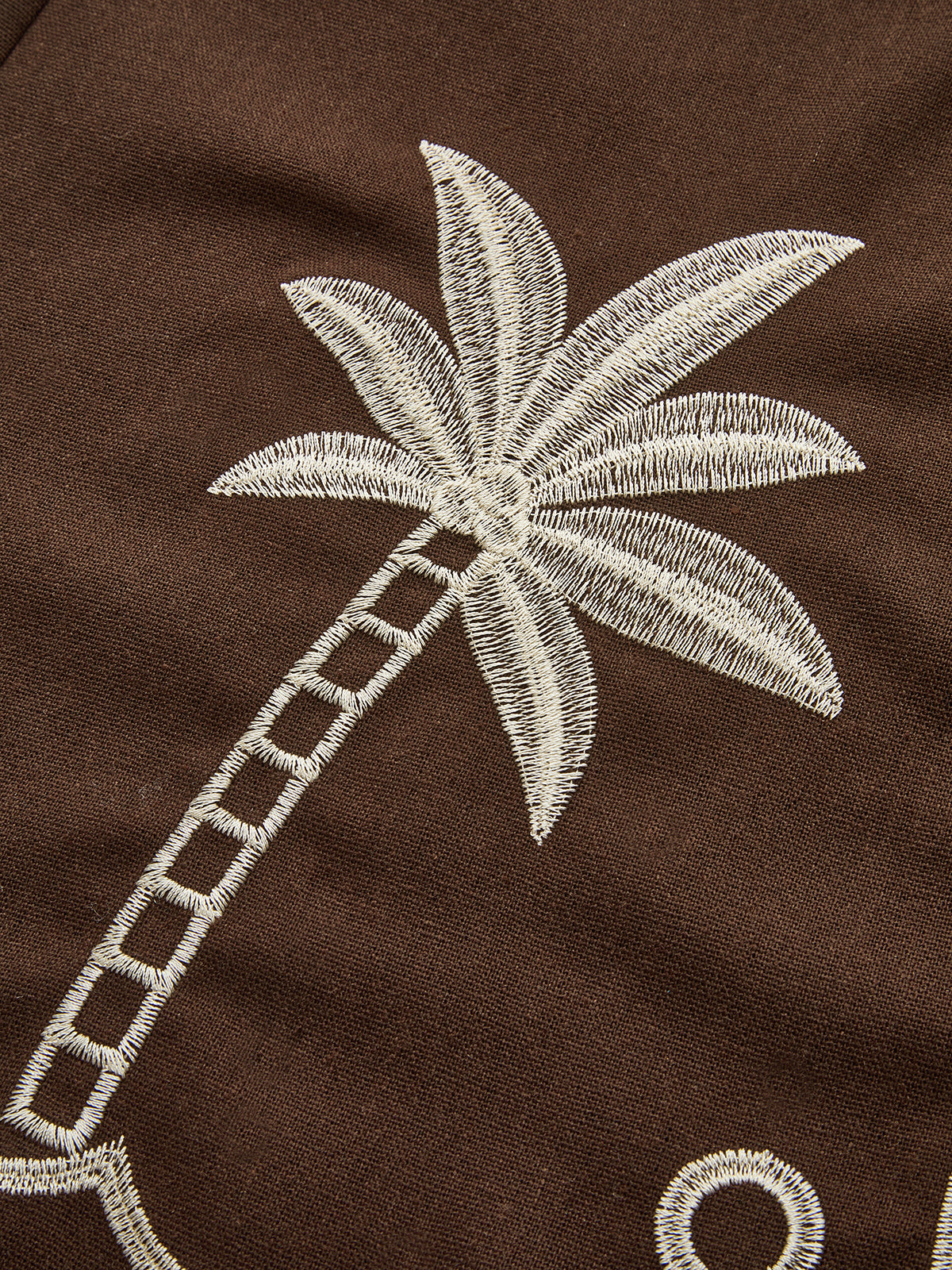 Palm Tree Embroidery Pants with Tassel Tie-Chicvia