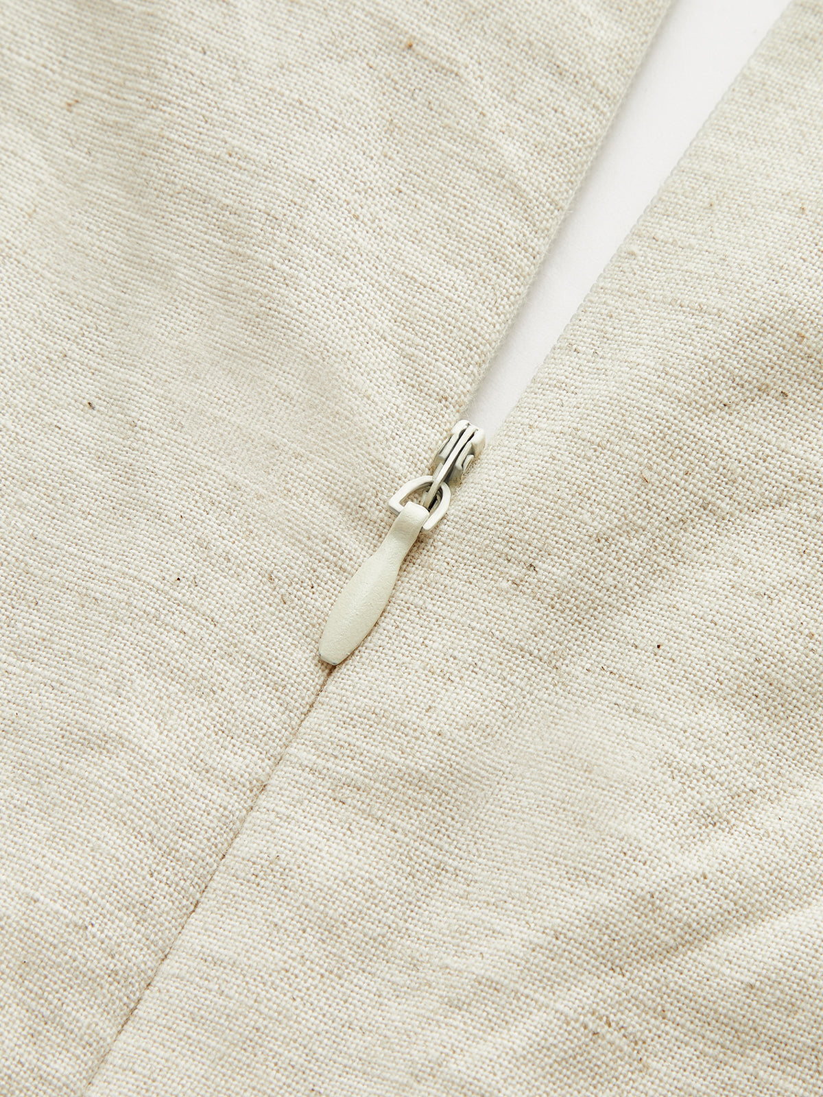 Cotton & Linen Ruched Button Detail Mini Dress-Chicvia