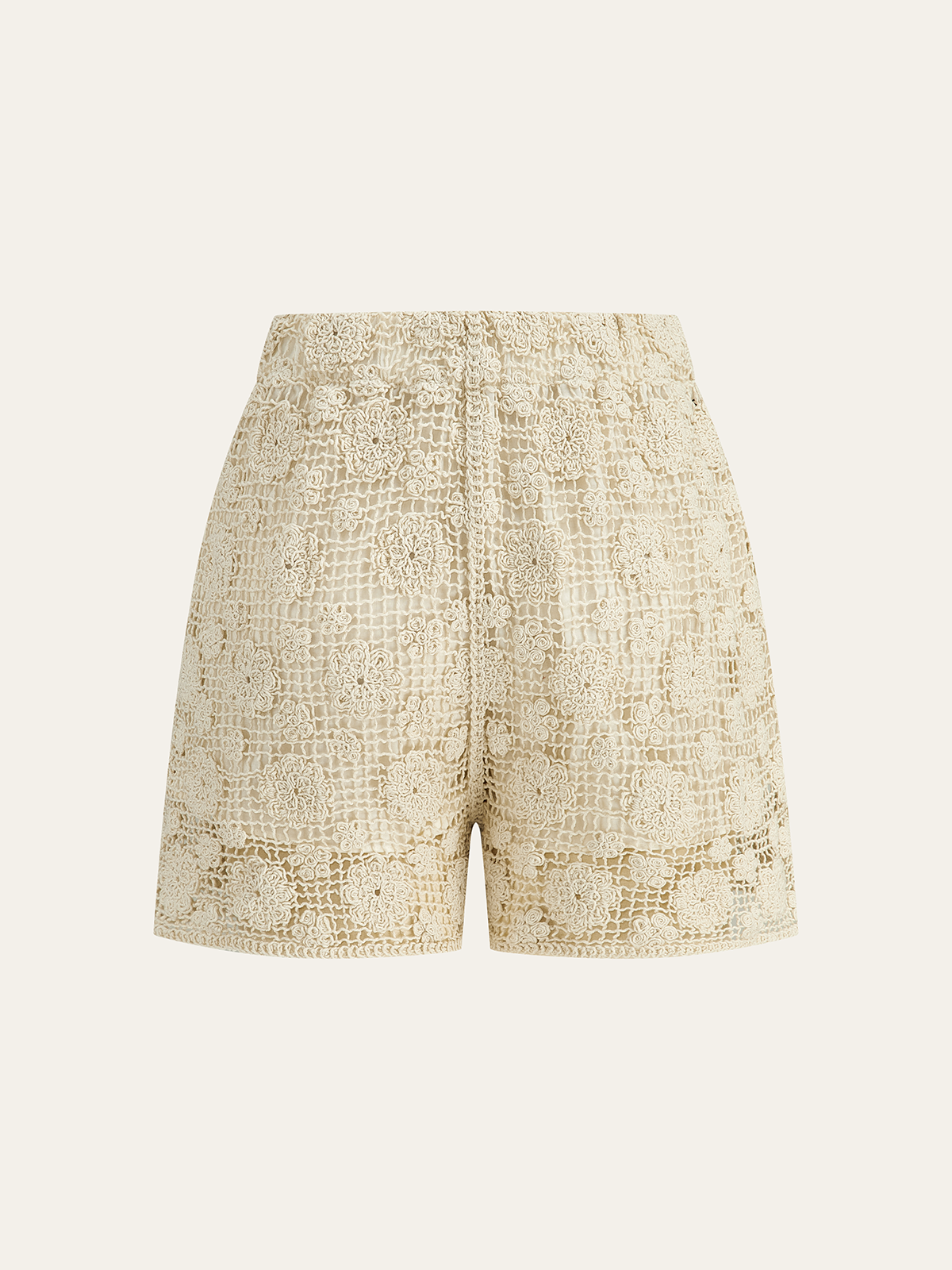 Floral Lace Sleeveless Shorts Set-Chicvia