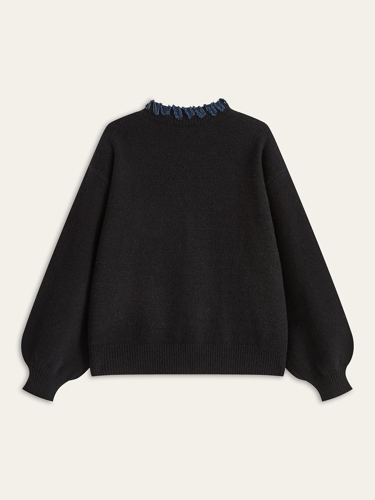 Denim Fringe Trim Cardigan-Chicvia