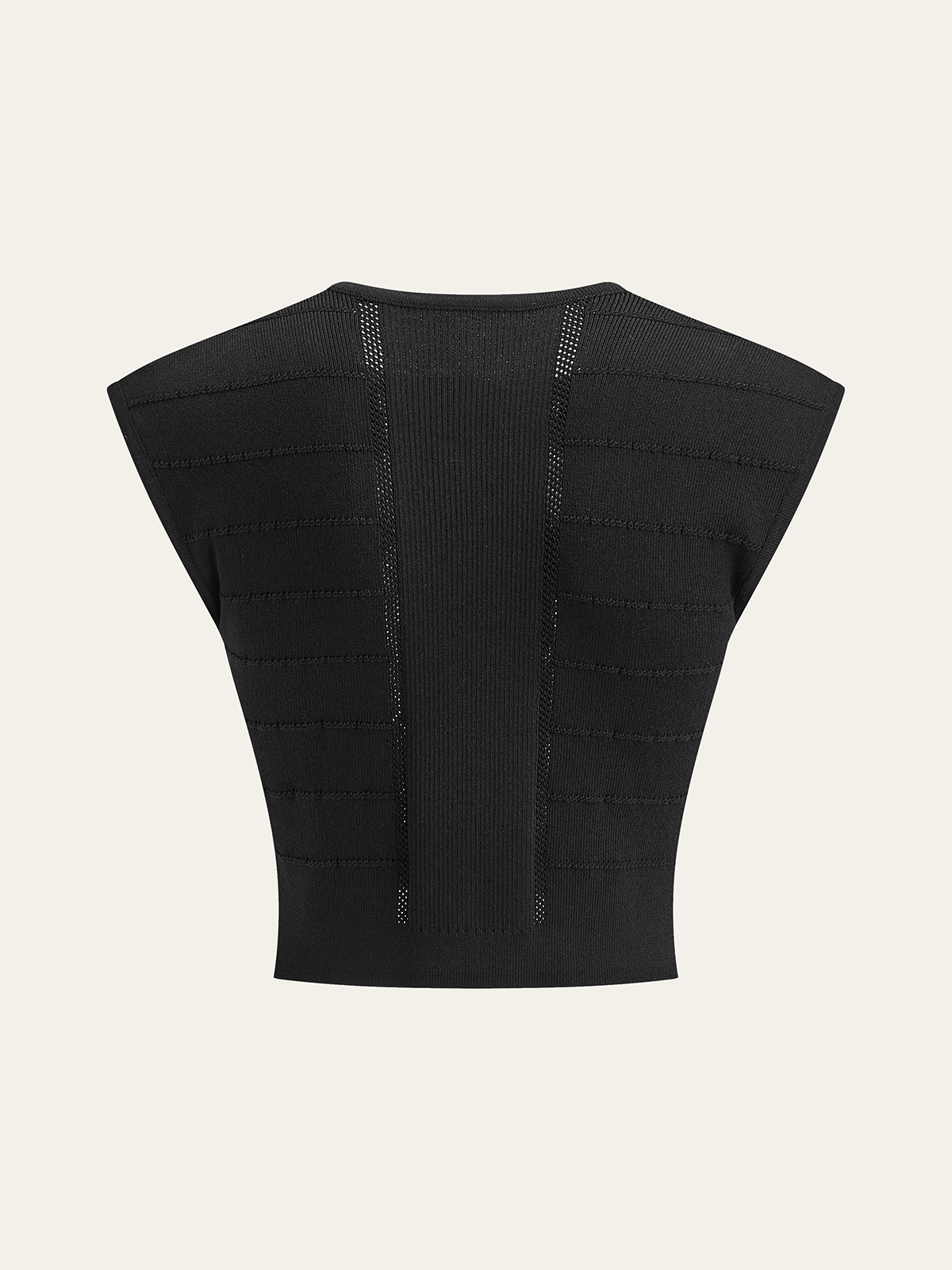 Metal Detail Ribbed Knit Top-Chicvia