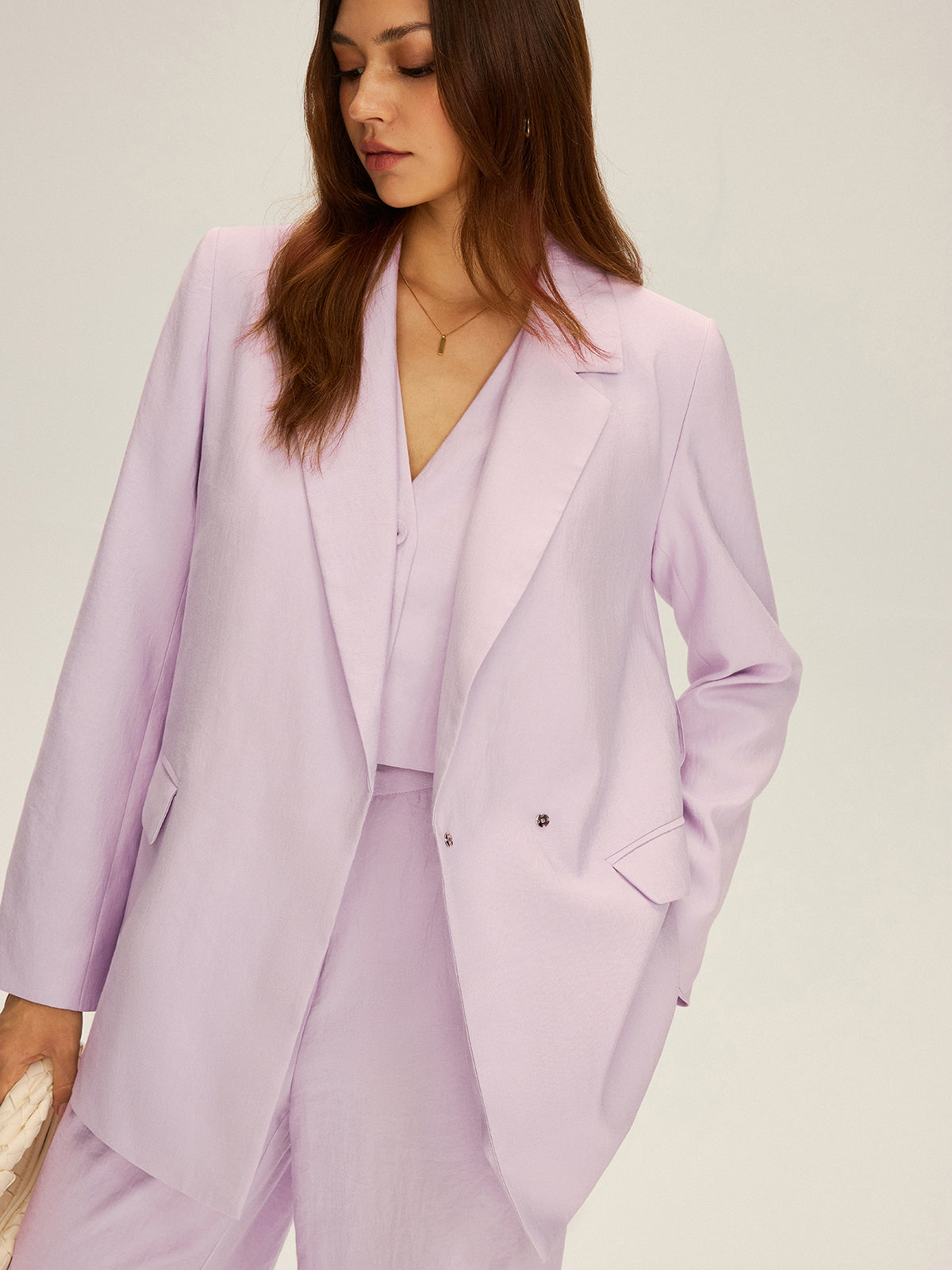 Long Sleeve Belted Blazer-Chicvia