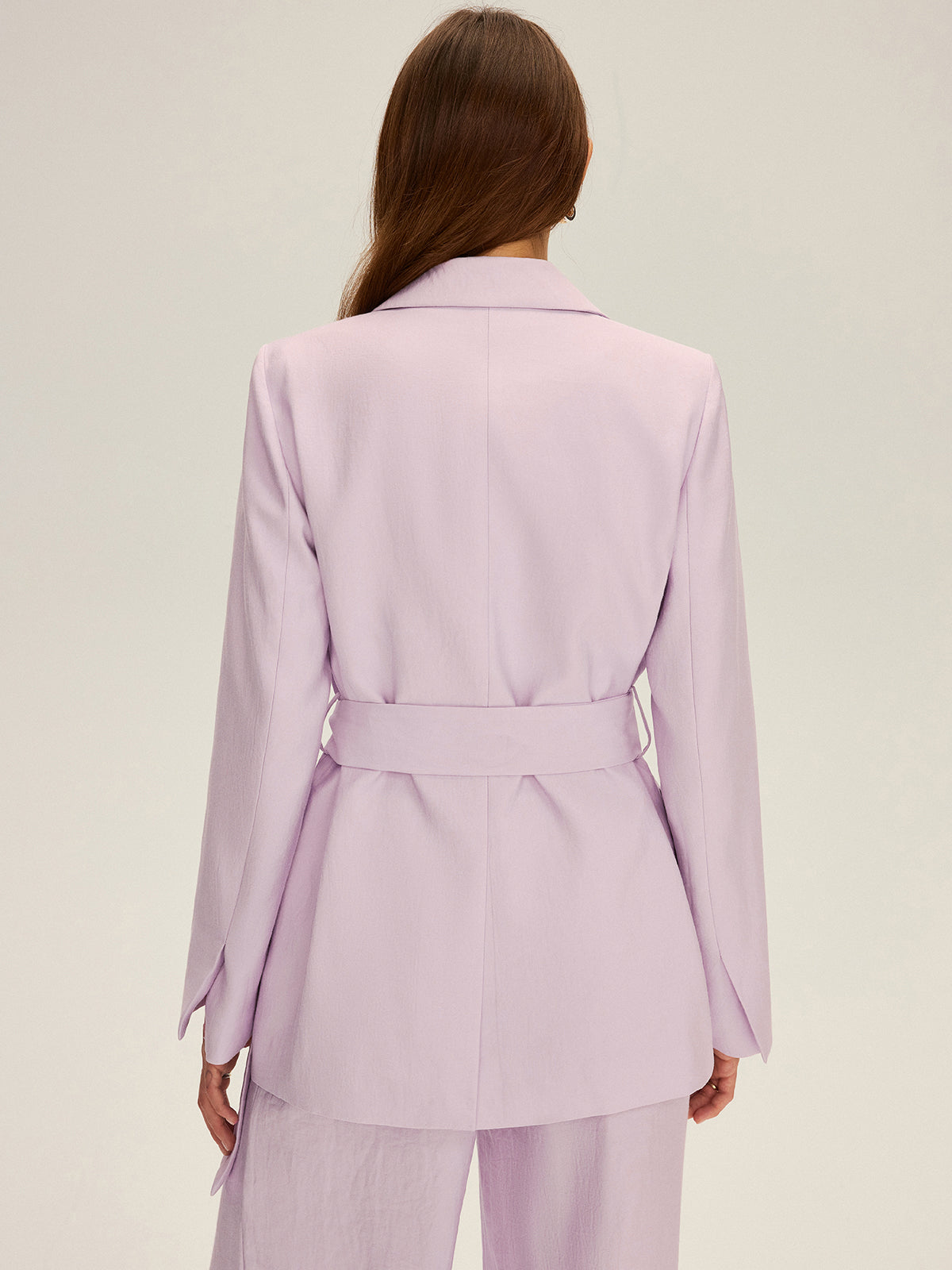 Long Sleeve Belted Blazer-Chicvia