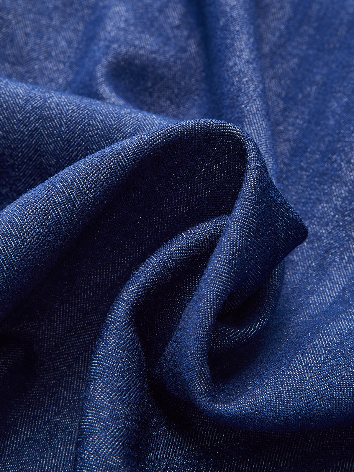 Denim Halter Neck Back Zipper Top-Chicvia