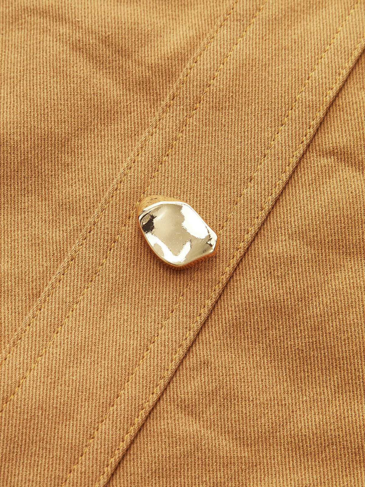 Metal Button Belted Mini Skirt with Decor Pocket-Chicvia