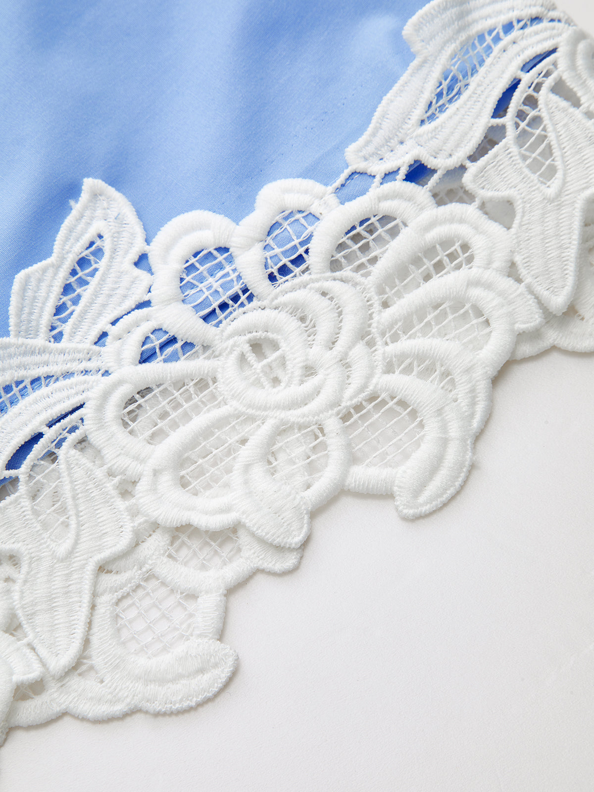 Lace Trim Asymmetric Hem Shirt Dress-Chicvia