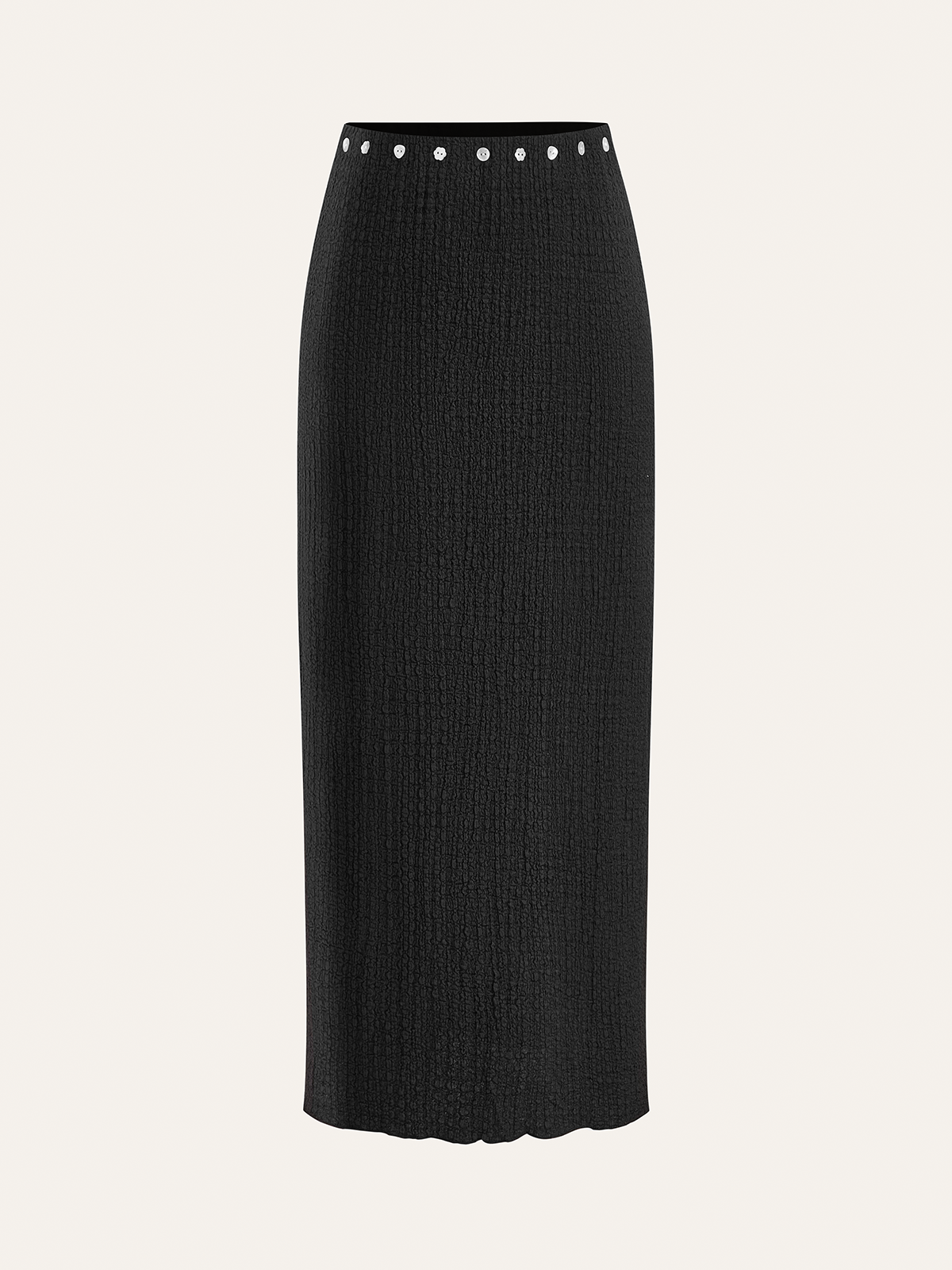 Decor Button Top and Midi Skirt Set-Chicvia