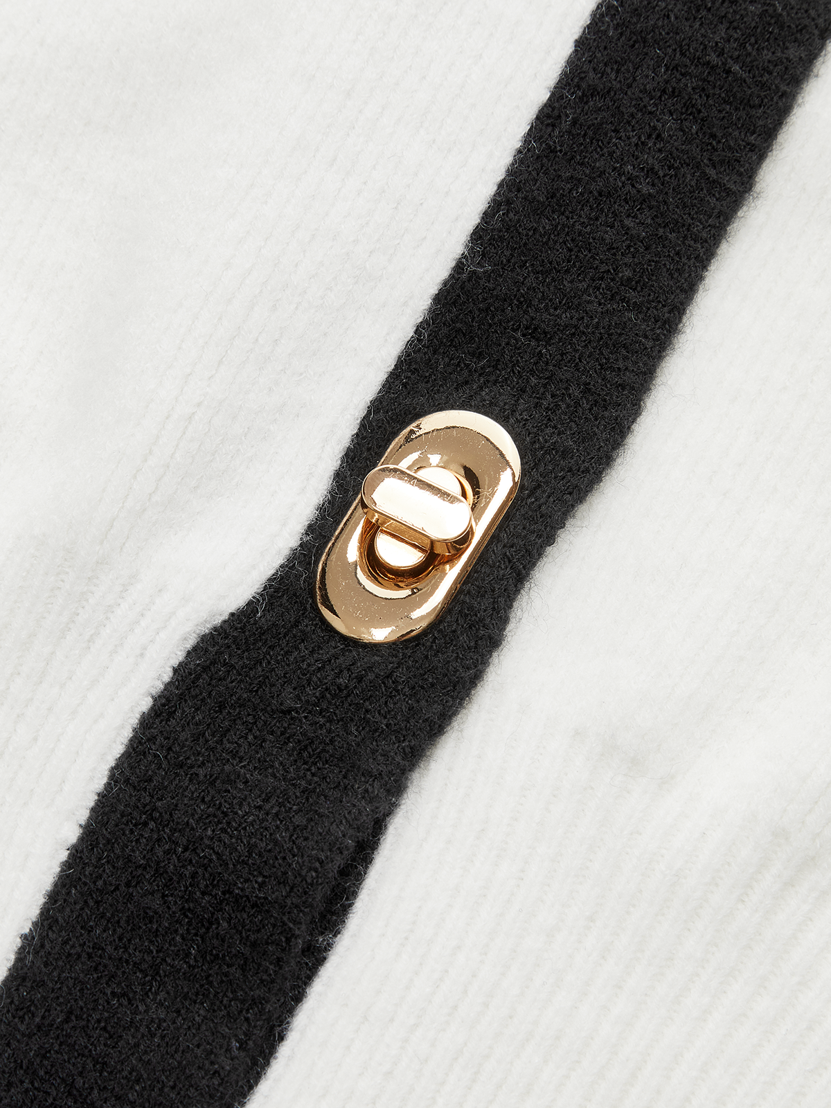 Contrast Trim Button Wool Blend Cardigan-Chicvia