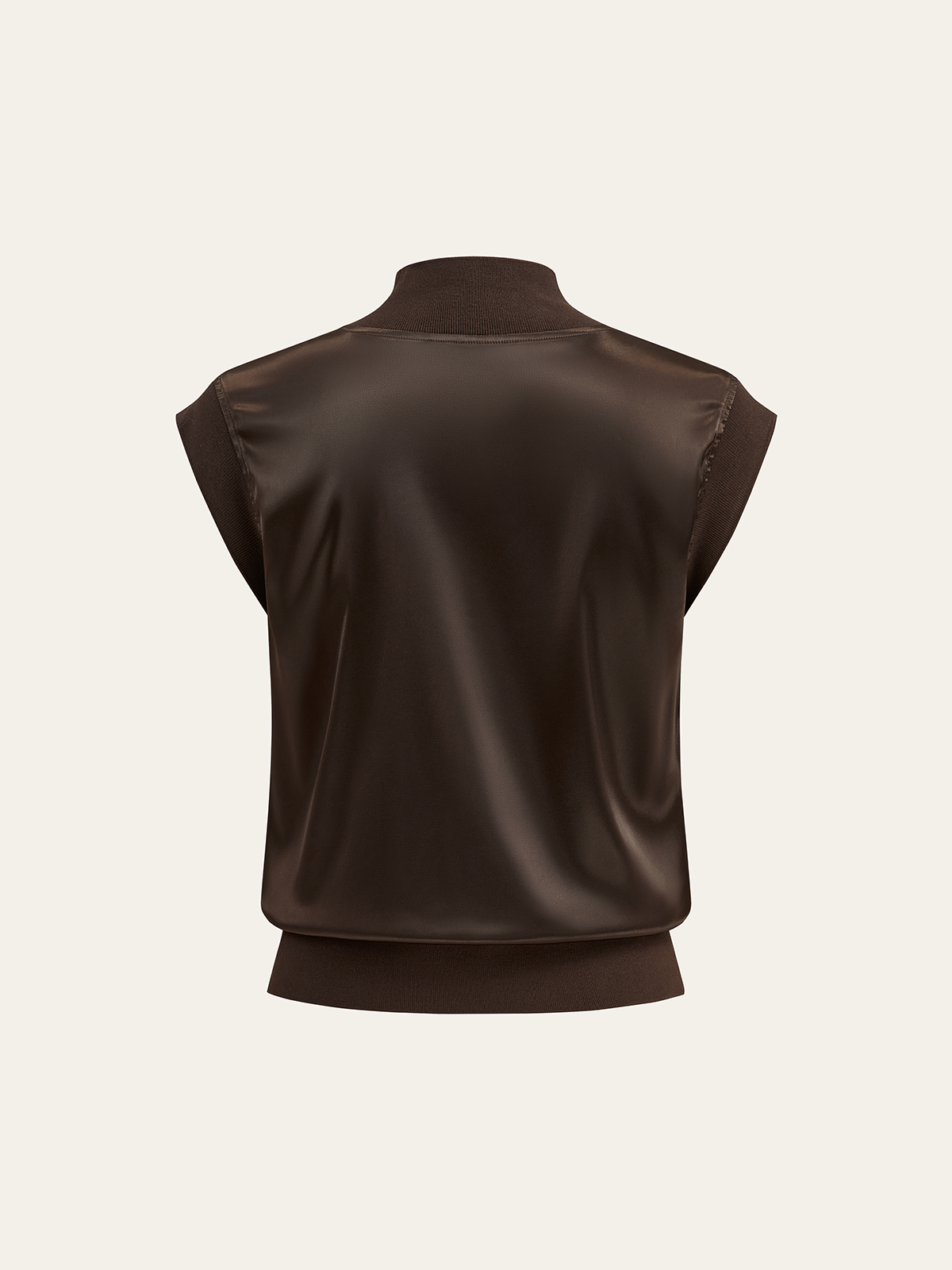 Mock Neck Cap Sleeve Top-Chicvia