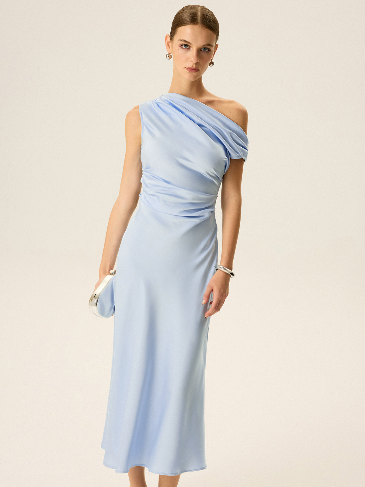 Off-shoulder Midi Dress-Chicvia