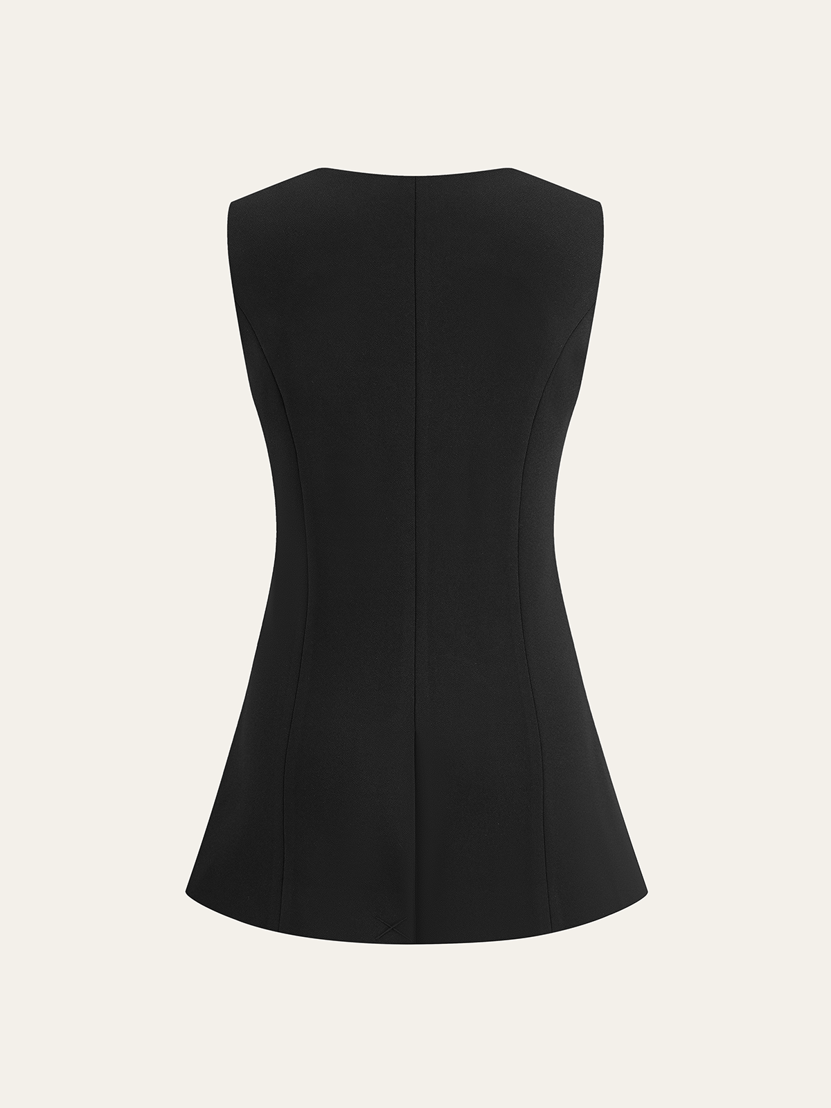 Metal Detail V-Neck Vest-Chicvia