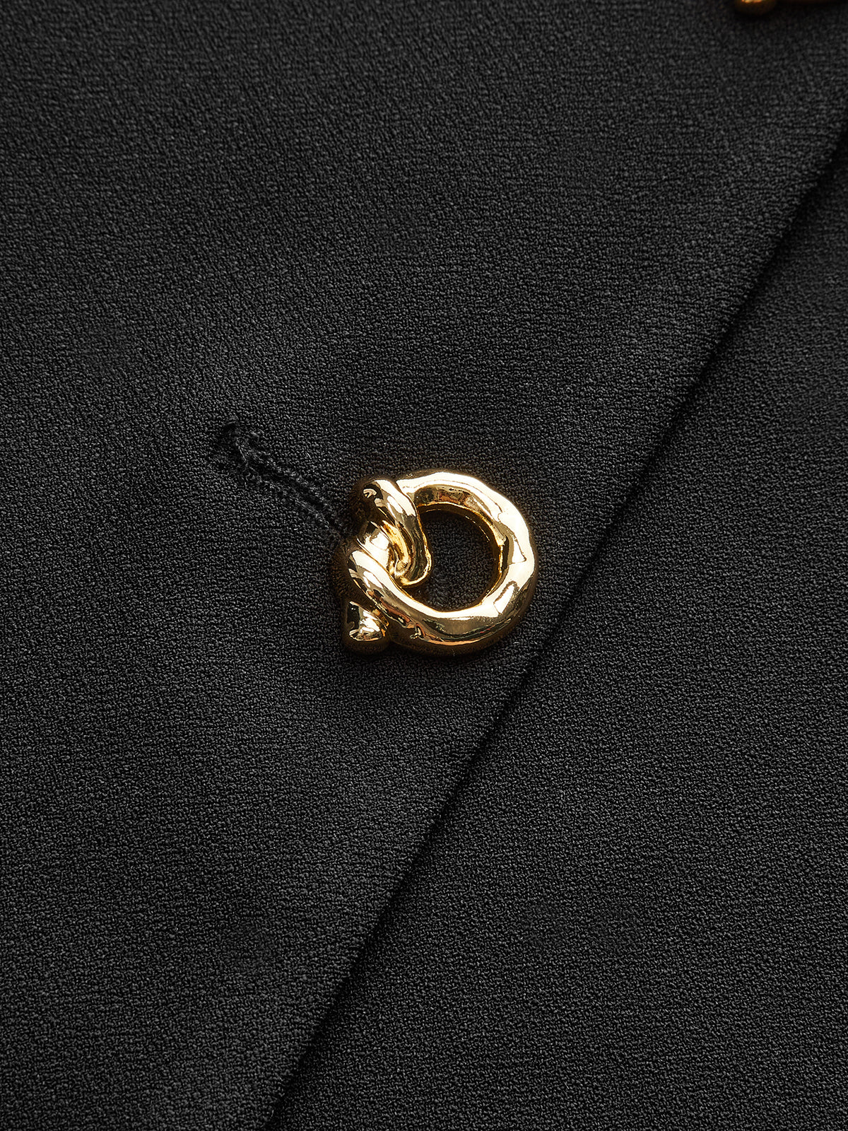 Metal Detail V-Neck Vest-Chicvia